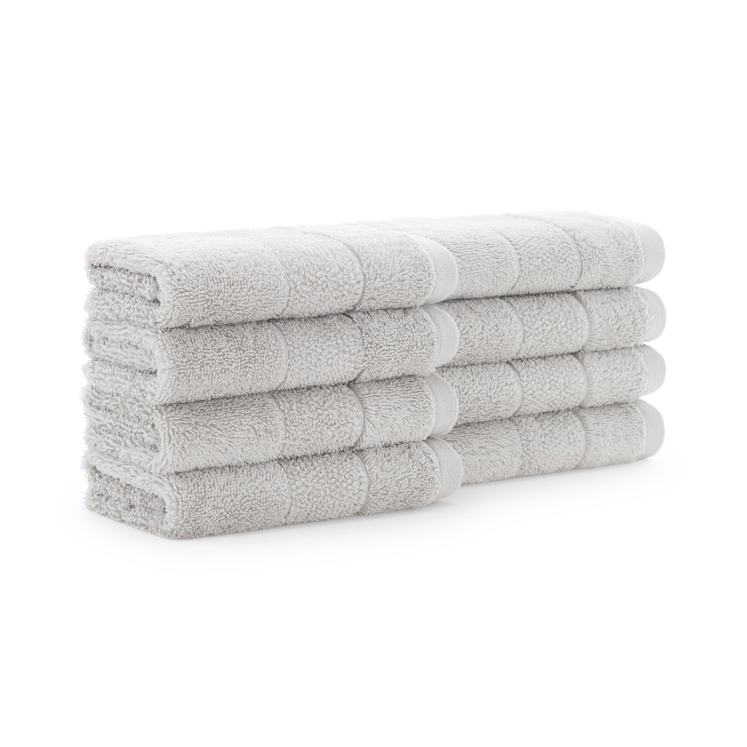 Arkwright Home Aston and Arden Turkish Solid Washcloth 13x13 Gray - Pack of 8