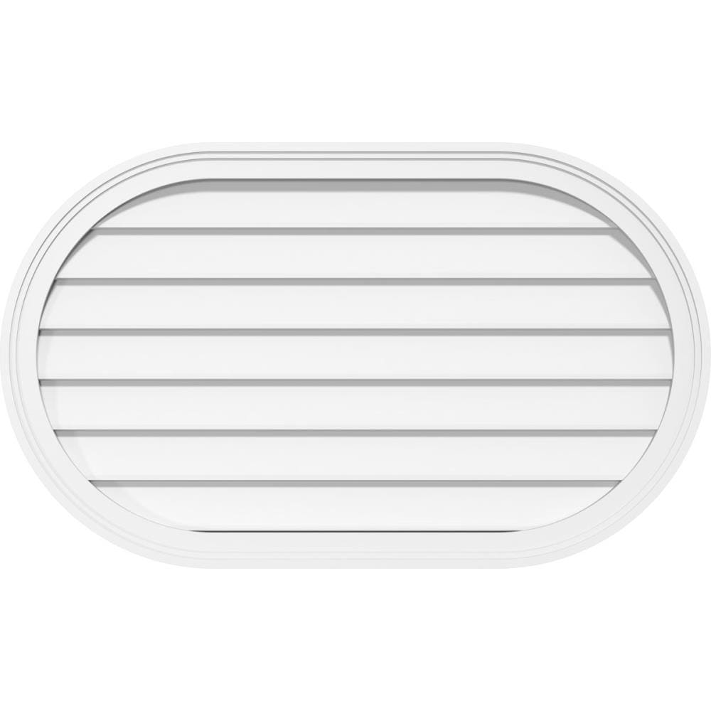 Ekena Millwork GVPRE16X1202SN 16-Inches x 12-Inches Off-white Oval PVC Gable Louver Vent