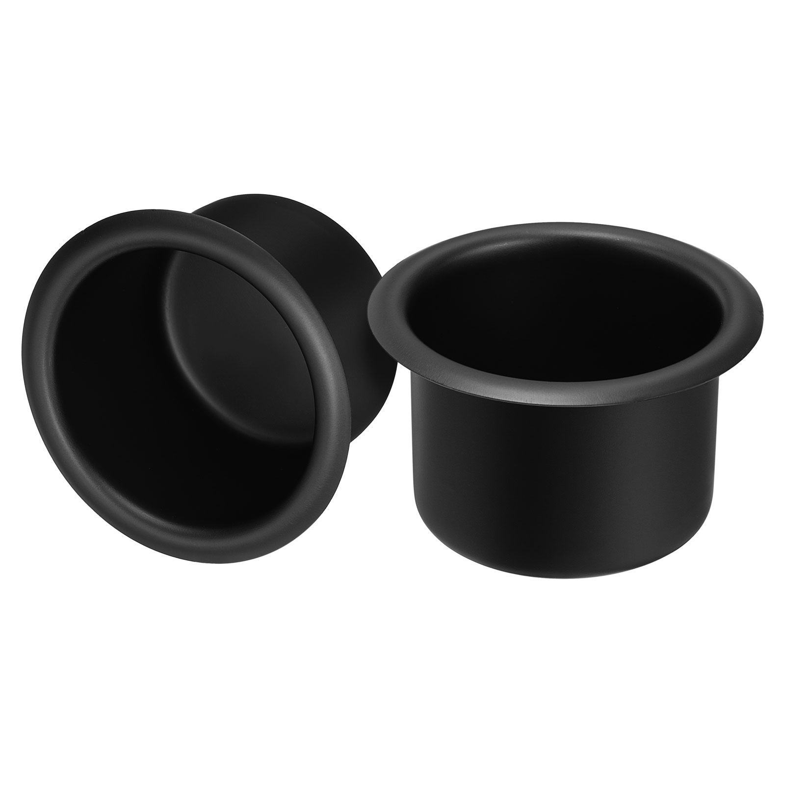Unique Bargains 2pcs Aluminum Drop-in Cup 2.48-in x 4-in Drink Can Holder Poker Table Cup Holder Insert for Sofa Boat Car Marine Black