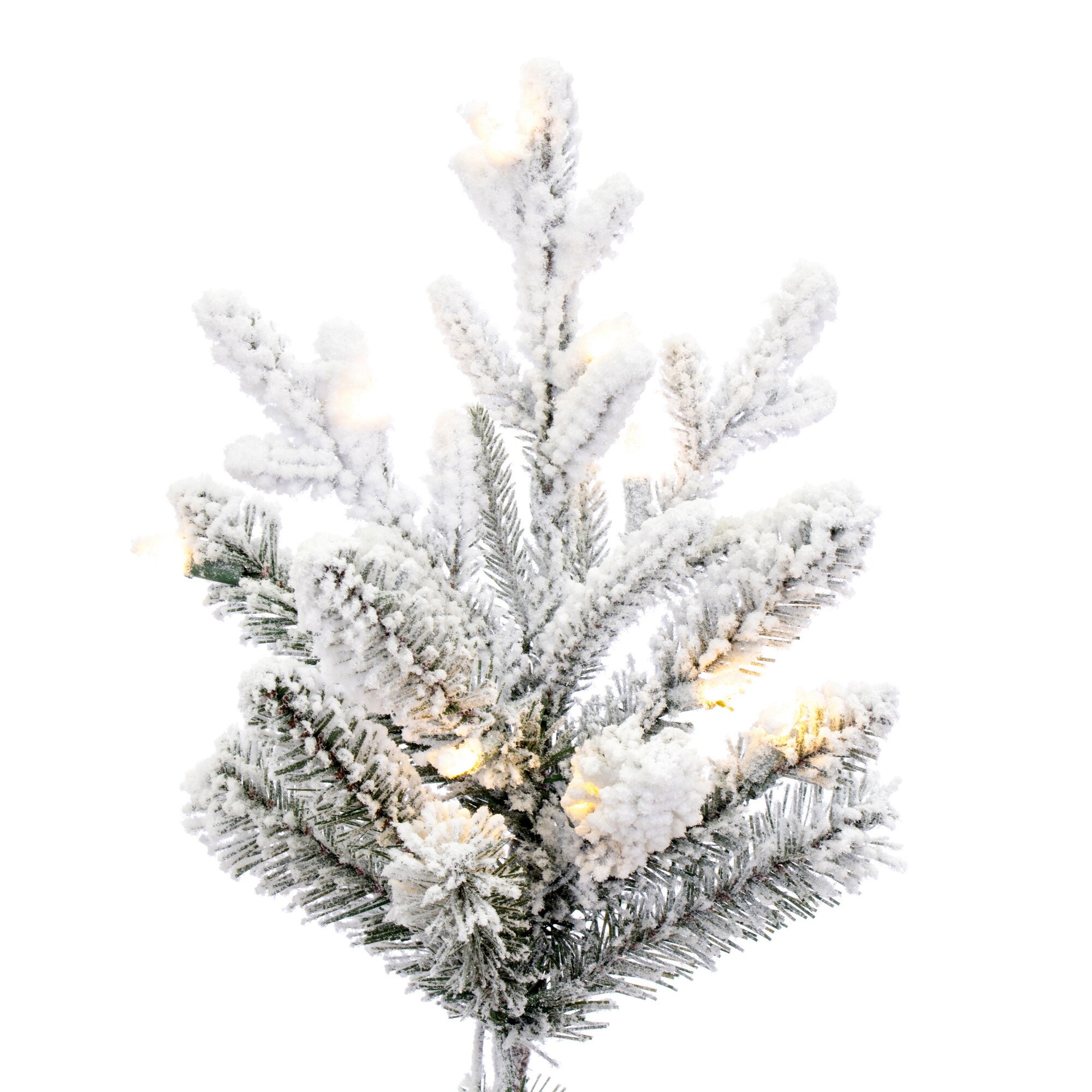 Vickerman 7.5-ft Fir Pre-lit Flocked White Artificial Christmas Tree ...