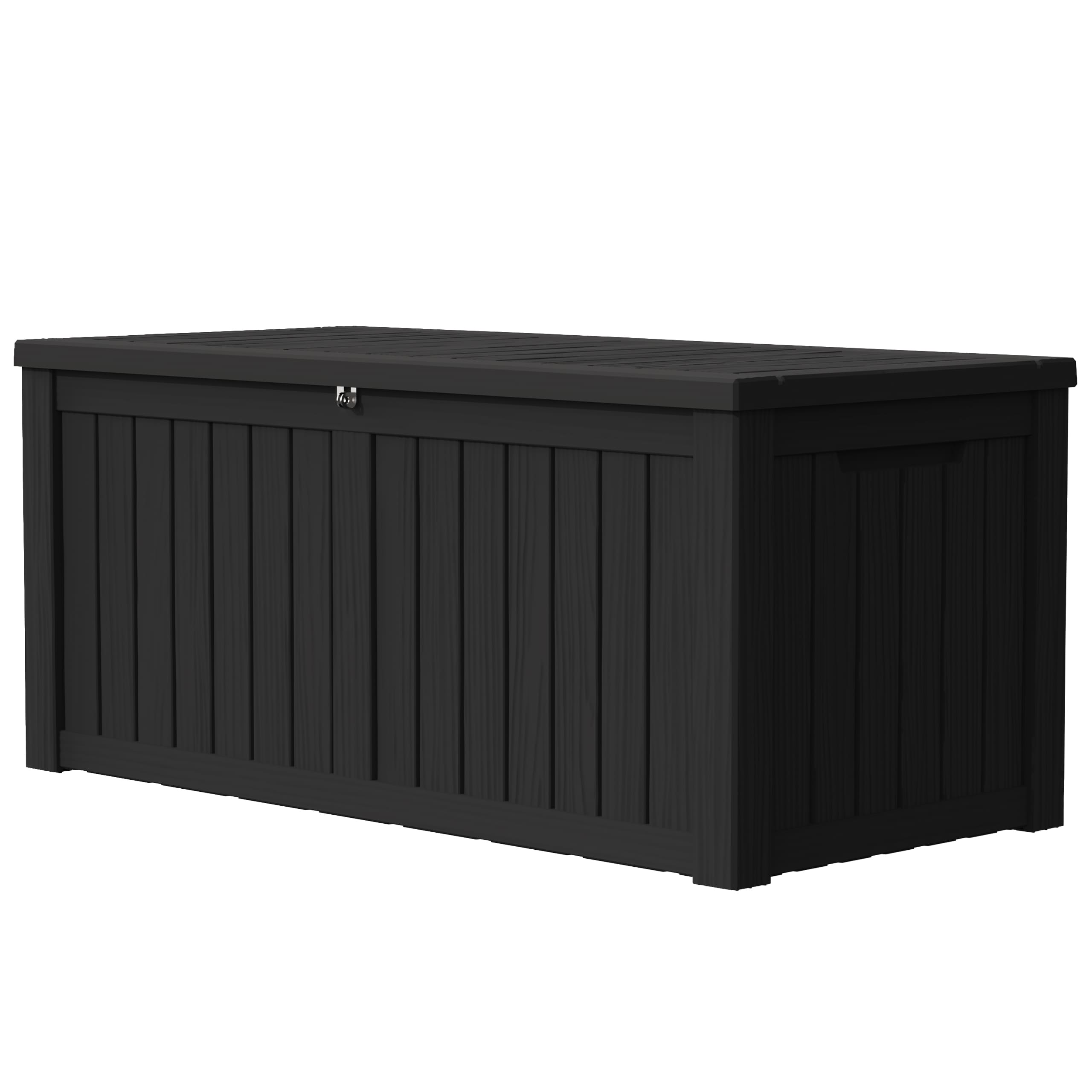 120-Gallon Black Plastic Deck Box