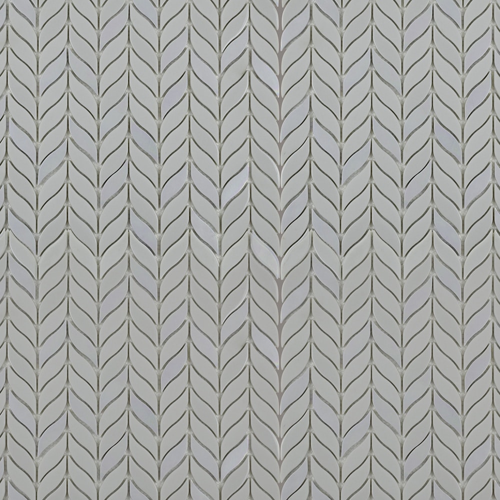 Elida Ceramica LW071001 Waves Of Gray 12-in x 12-in Glossy Glass Wave Mosaic Floor and Wall Tile (10.901-sq. ft/ Carton)