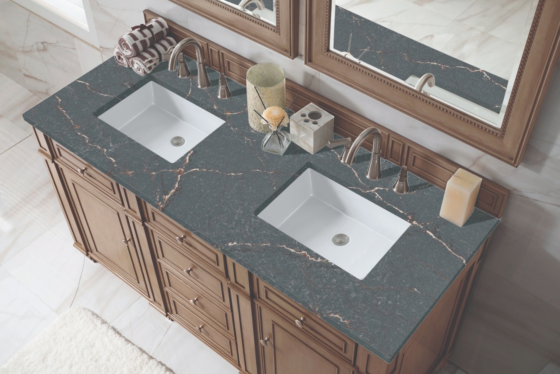 James Martin Vanities James Martin 157-V60D-WW-3PBL Whitewashed Walnut ...