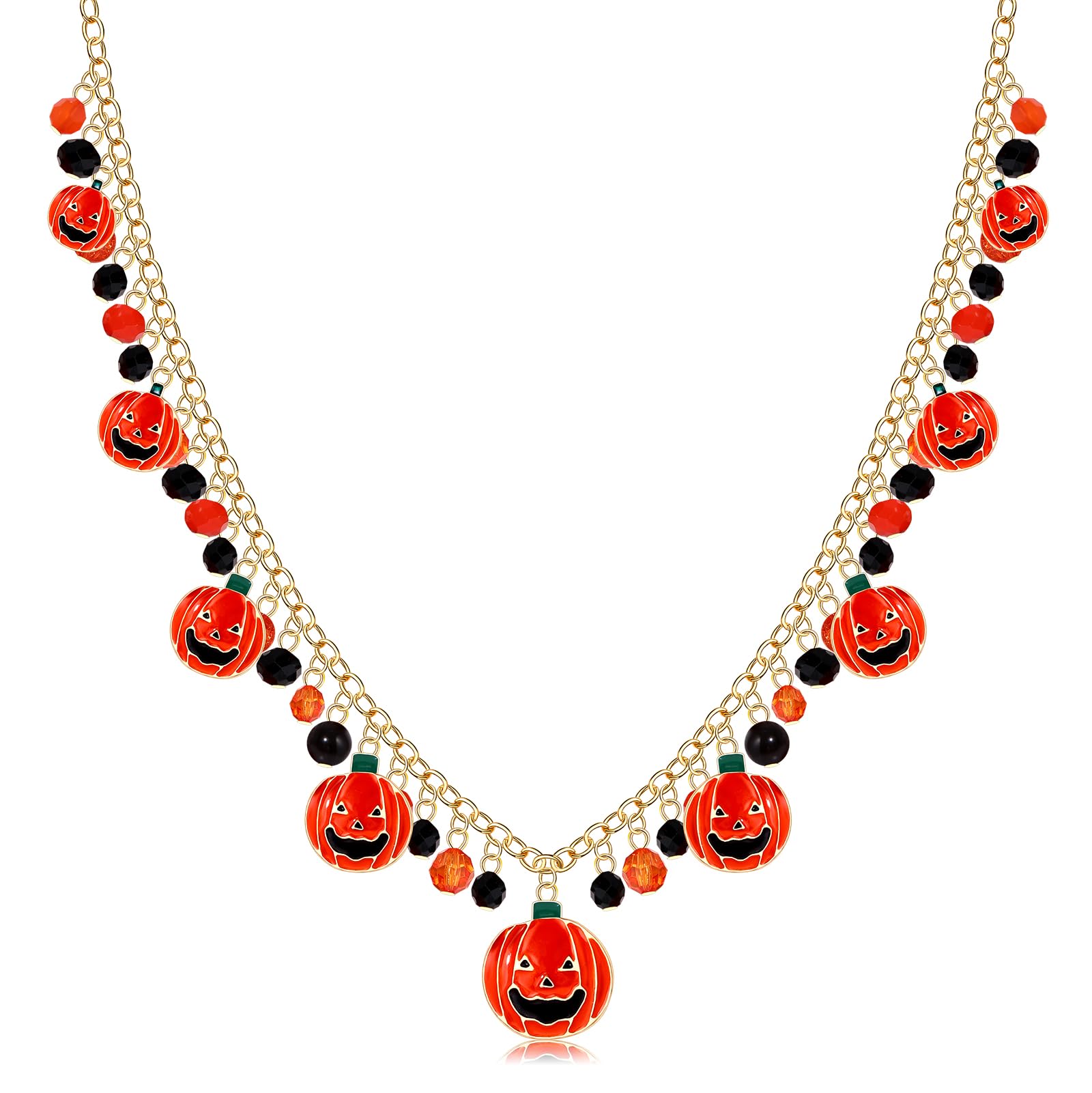 AKSCYZM Long Beaded Pumpkin Charm Necklace Pendant Festive Holiday Jewelry for Women durable home and garden accessory designed for everyday use #LAK0818K1985