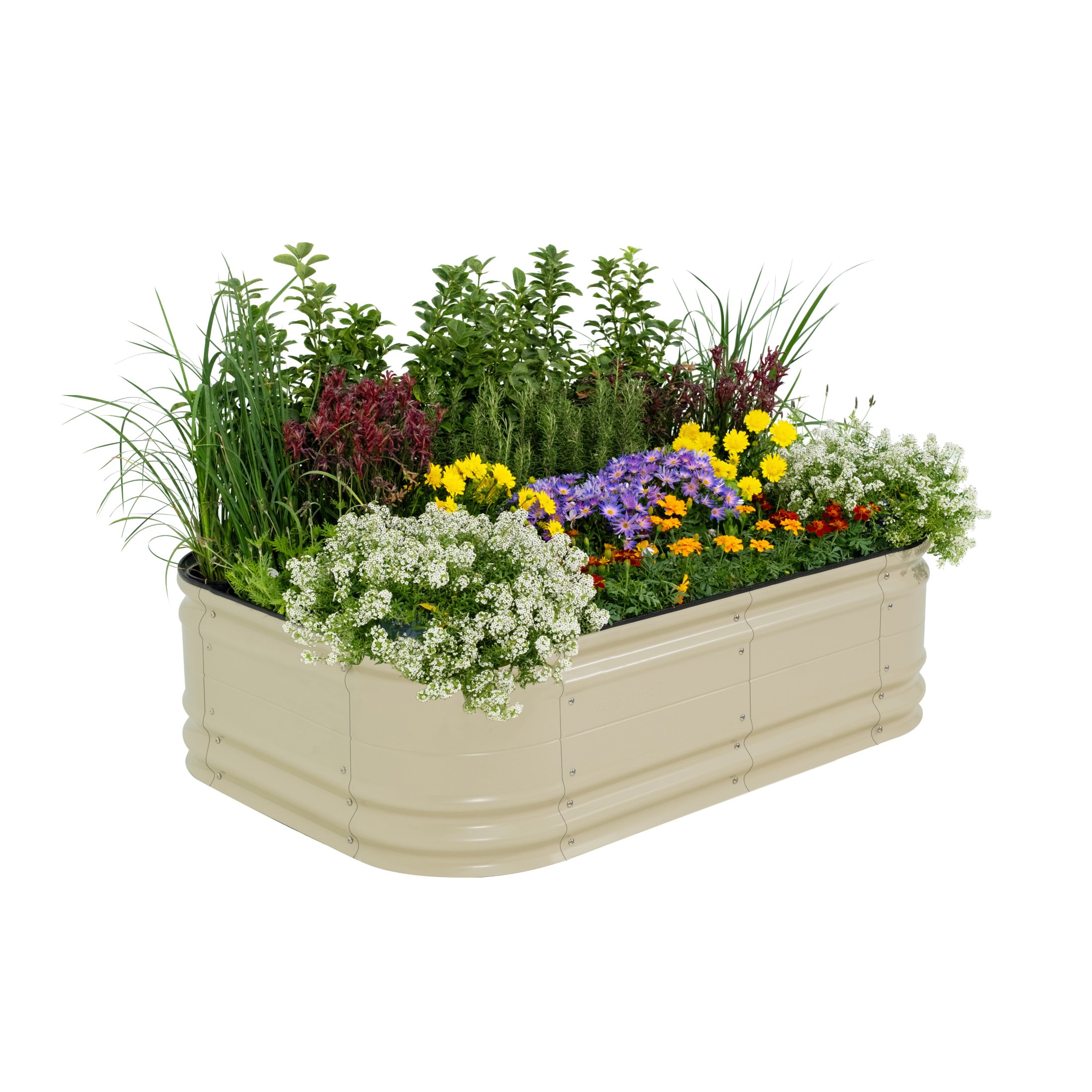 Vego Garden VB6N117WG2 25-cu ft 42-in W x 60-in L x 17-in H Pearl White Galvanized Metal Raised Garden Bed