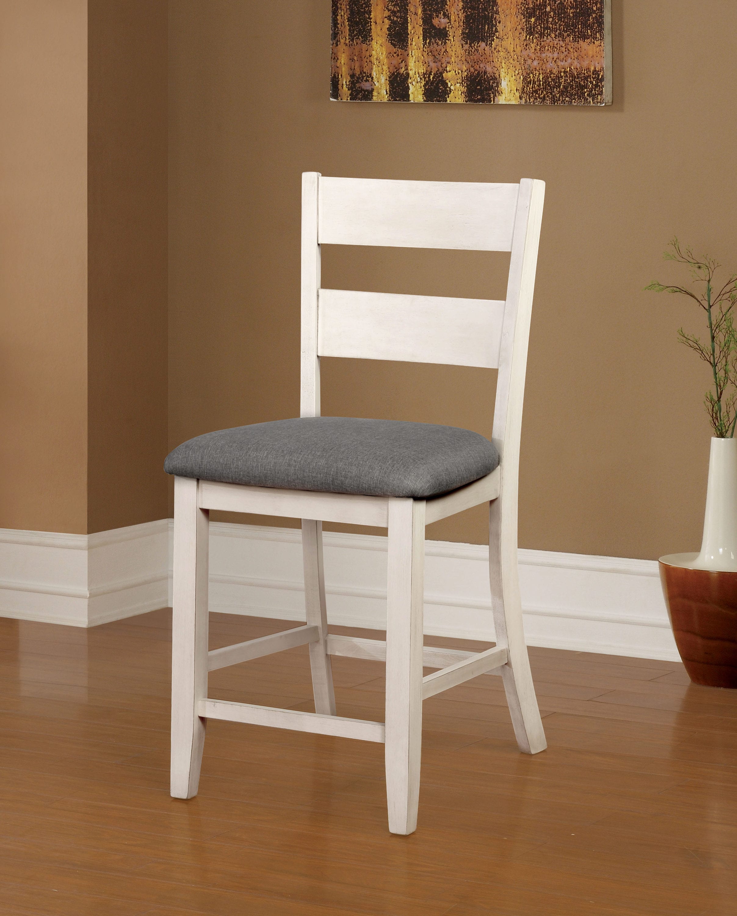 Furniture of America IDF-3715PC Bordreau Polyester/Polyester Blend Upholstered Dining Side Chair (Wood Frame)