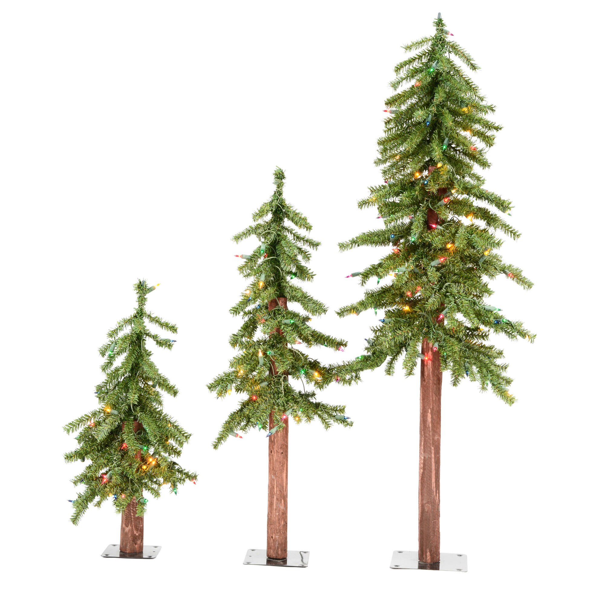 Vickerman A805182LED 4-ft Alpine Pre-lit Artificial Christmas Tree with Multicolor LED Lights