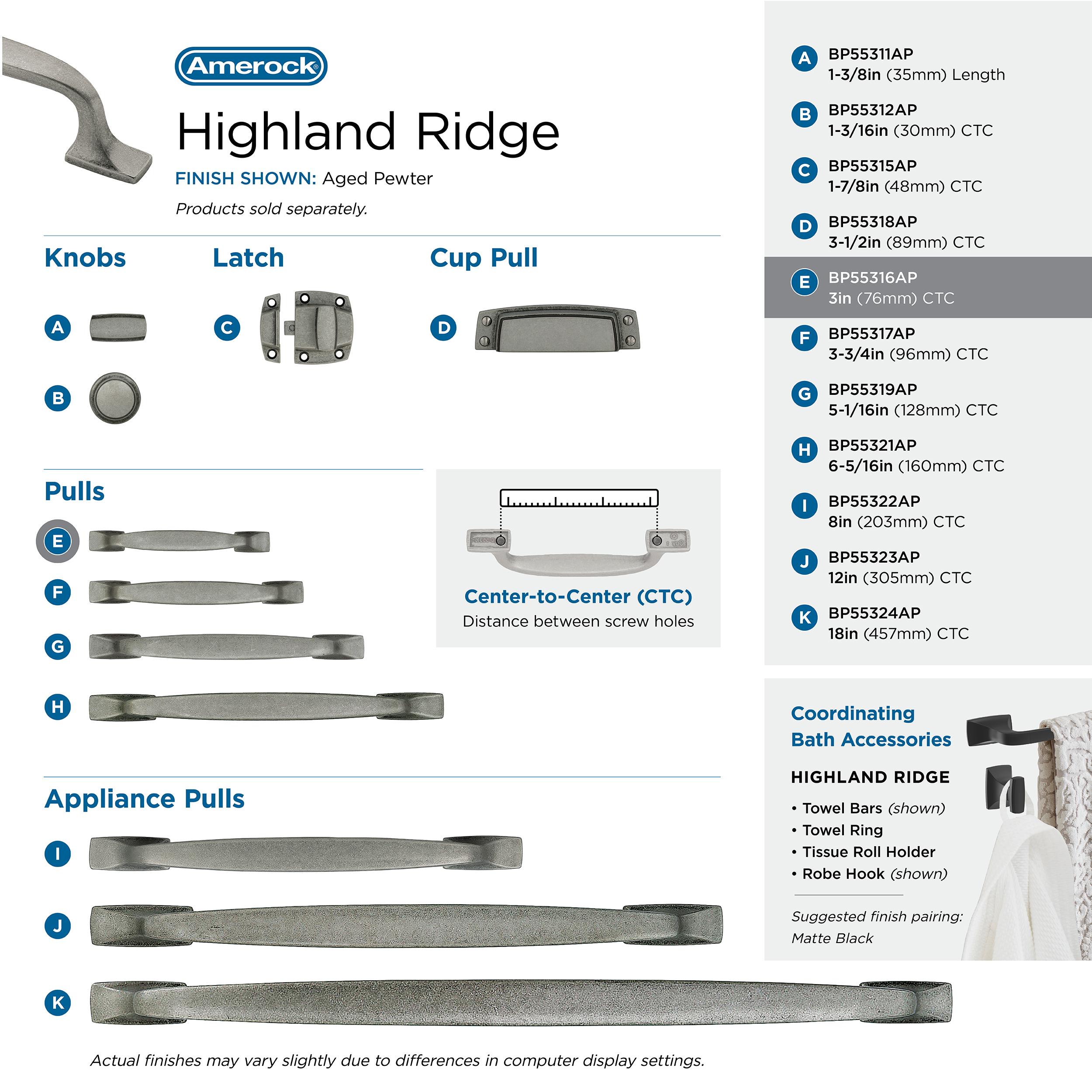 Amerock BP55316AP Cabinet-Pulls - View #6