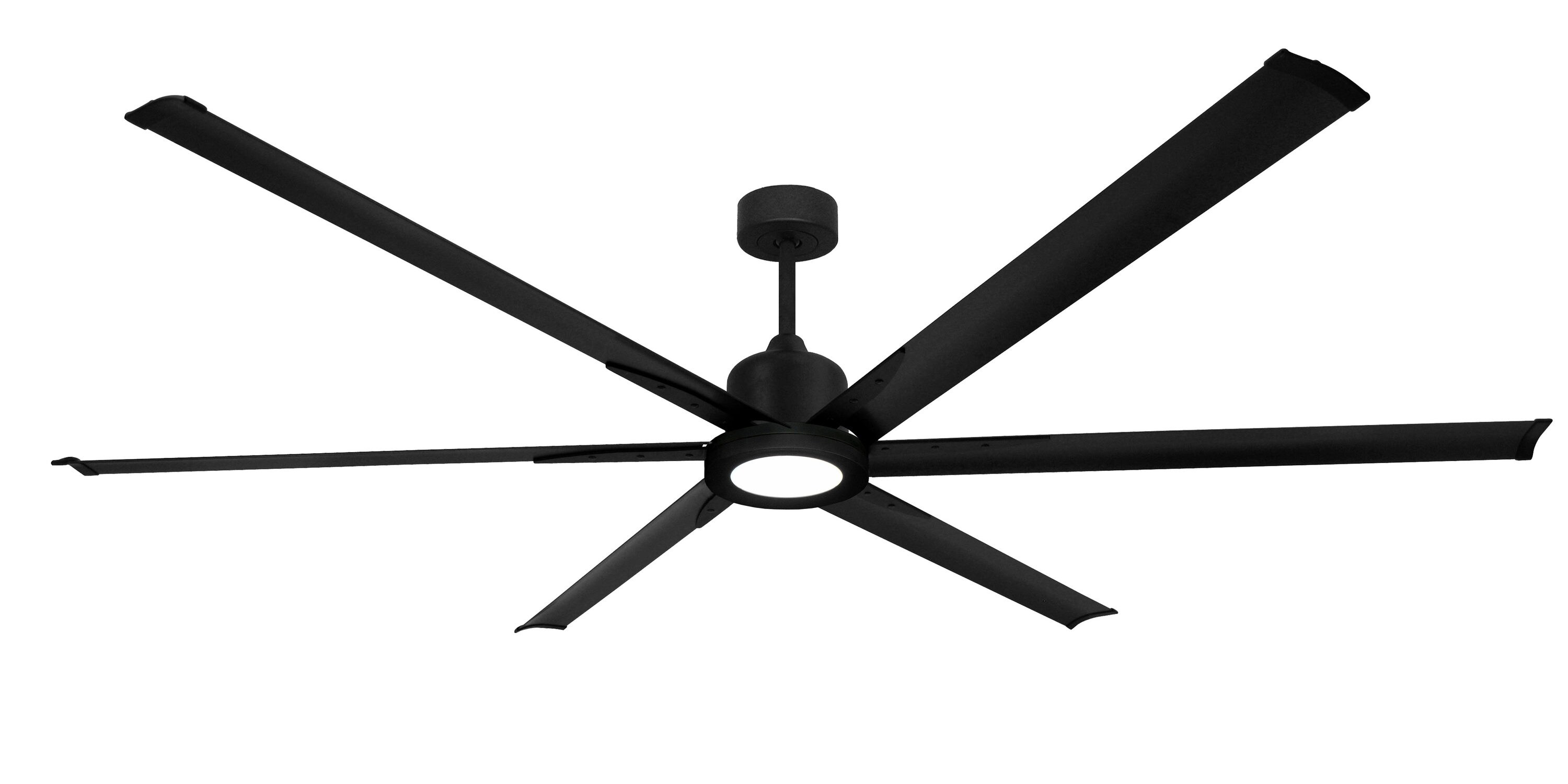 TroposAir 88259+88290+37108 Titan 84-in Integrated LED Outdoor Matte Black with Matte Black Blades Ceiling Fan With Light - Remote Included ( 6 -Blade )