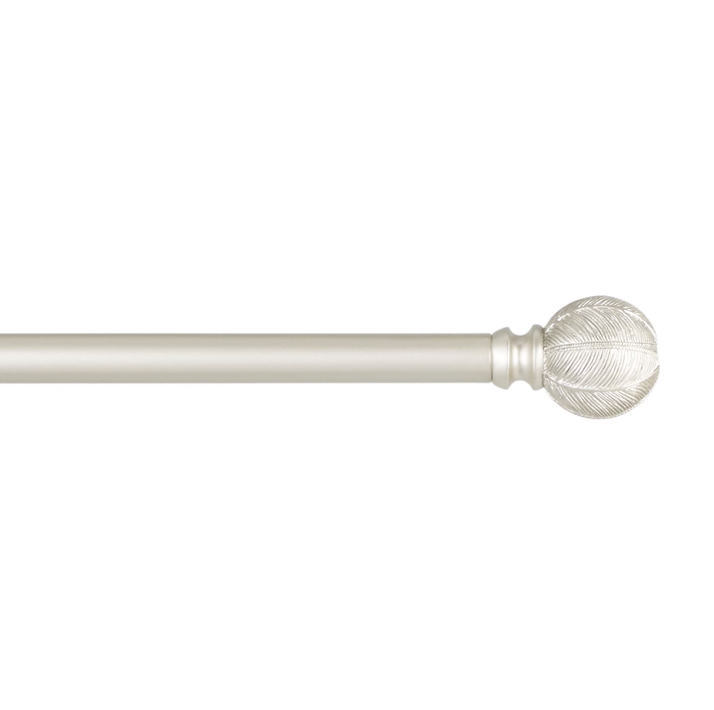 Exclusive Home RD014883DSEHA1 A556 36-in to 72-in Matte Nickel Iron Single curtain rod with Finials