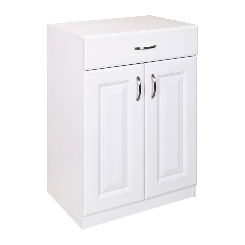 White Finish Wooden Pantry Storage Cabinet Shelving Laundry Organizer Utility 