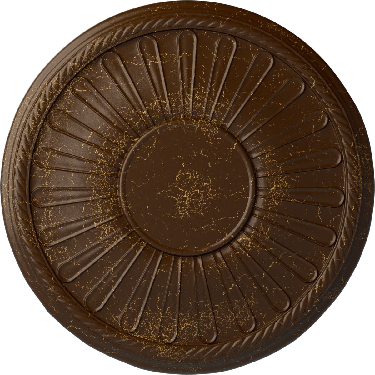 Ekena Millwork CM22LNRBC Leandros 22.875-in W x 22.875-in L Painted Root Beer Crackle Polyurethane Whole Ceiling Medallion