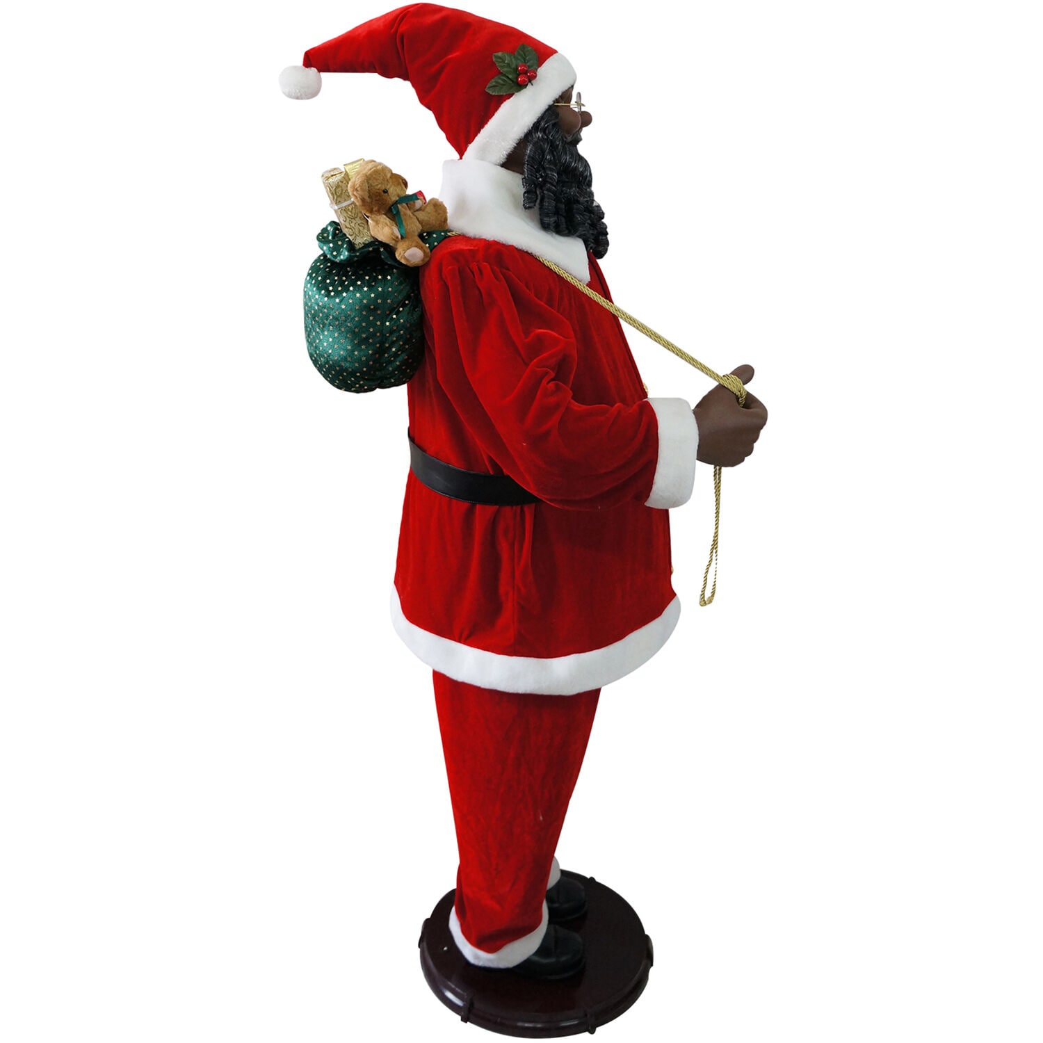 58-Inch Red Velvet Motion-Activated Dancing Santa Claus