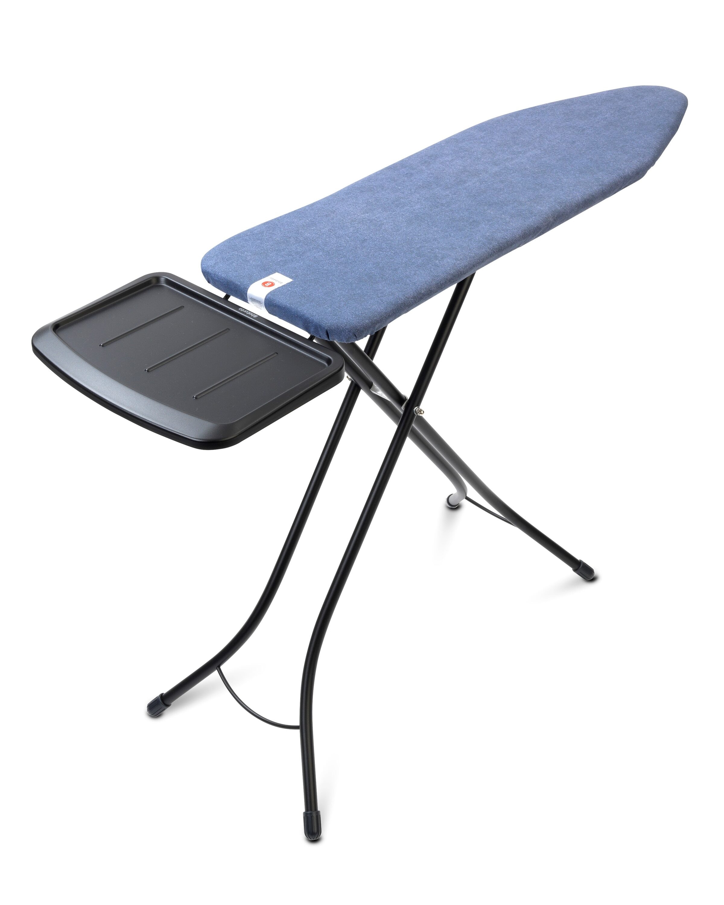 Denim Blue Freestanding Ironing Board with Metal Steam Unit Holder