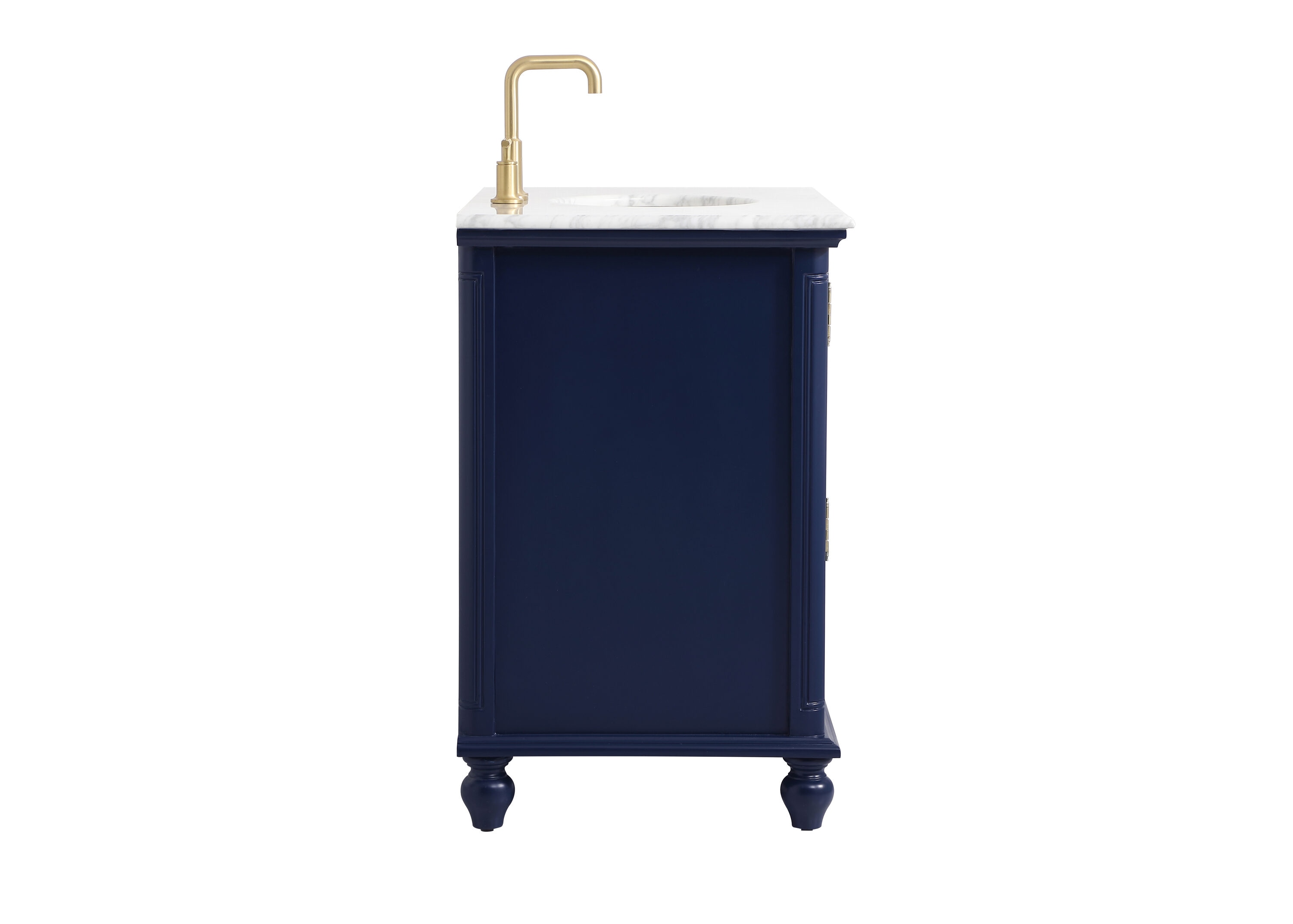 Rhodes 36" Blue Solid Wood Single Bathroom Vanity with Marble Top