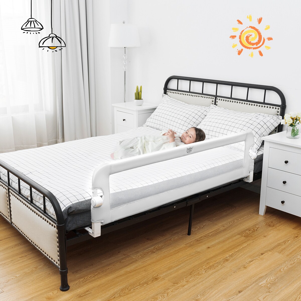 Goplus BB5525WH Bed-Rails - View #3