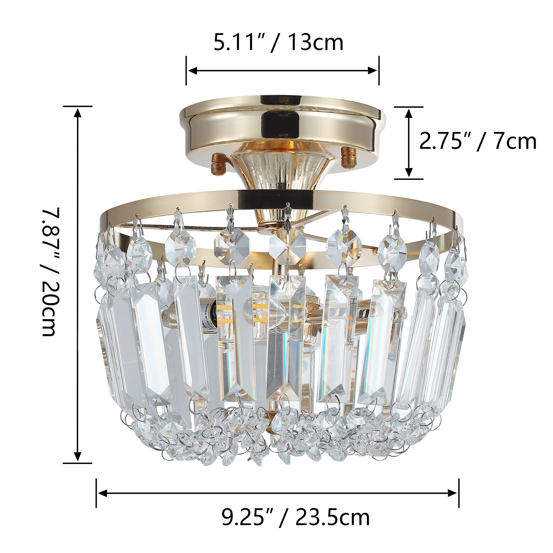 Aiwen 4-Light Gold Semi mount light ENERGY STAR in the Flush Mount ...