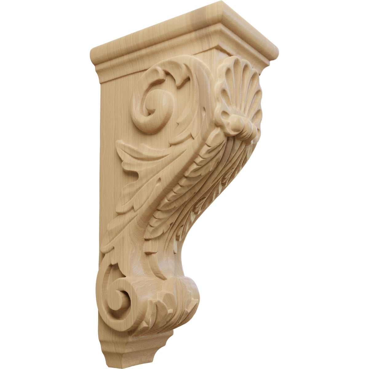 Ekena Millwork CORW05X07X14SHCH 5-in x 7.0-in x 14-in Unfinished Cherry Wood Paintable/Stainable Corbel