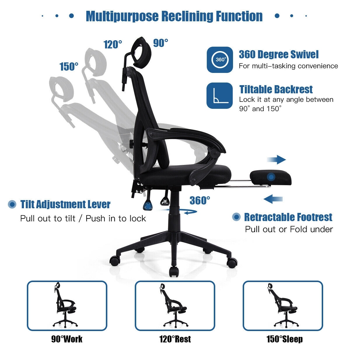 CASAINC WF-HYSN-65904BK Office-Chairs - View #8