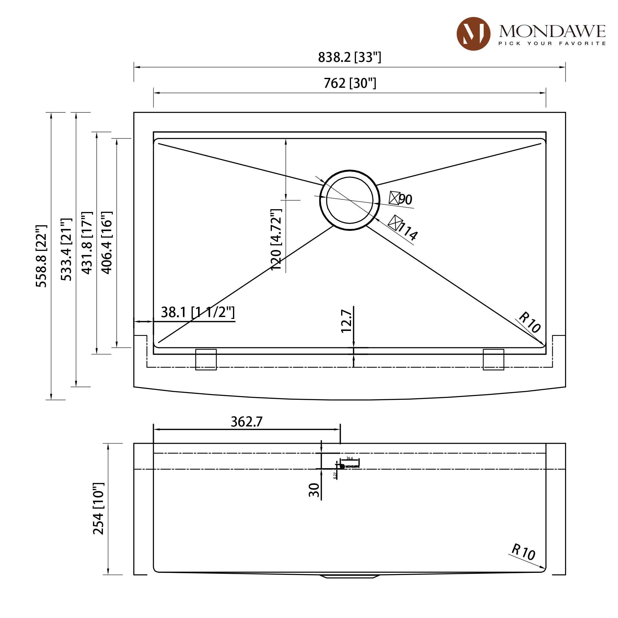 Mondawe MD-W5122-3 Kitchen-Sinks - View #14