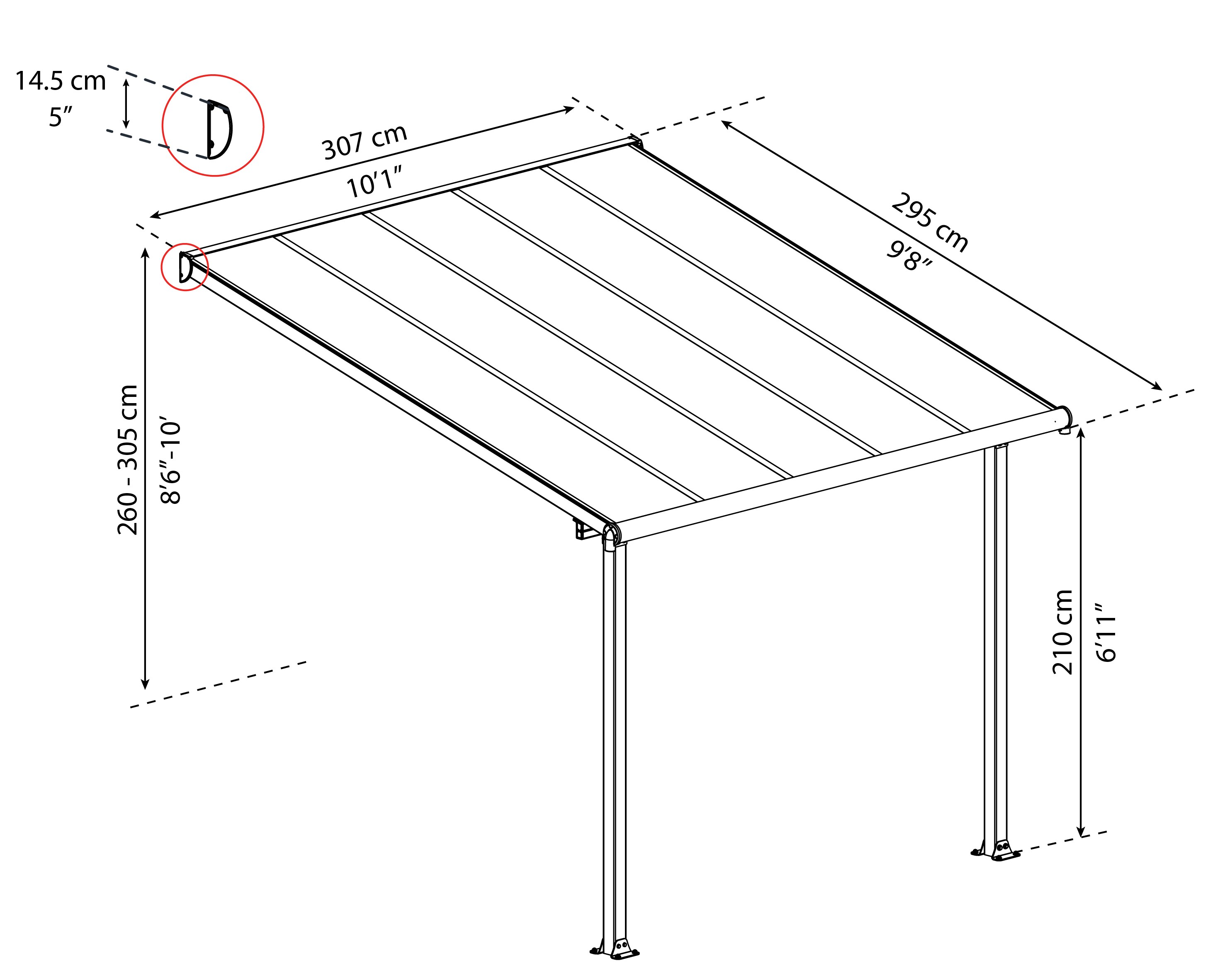 Canopia by Palram Olympia 10-ft x 10-ft Gray/Bronze Aluminum Patio ...