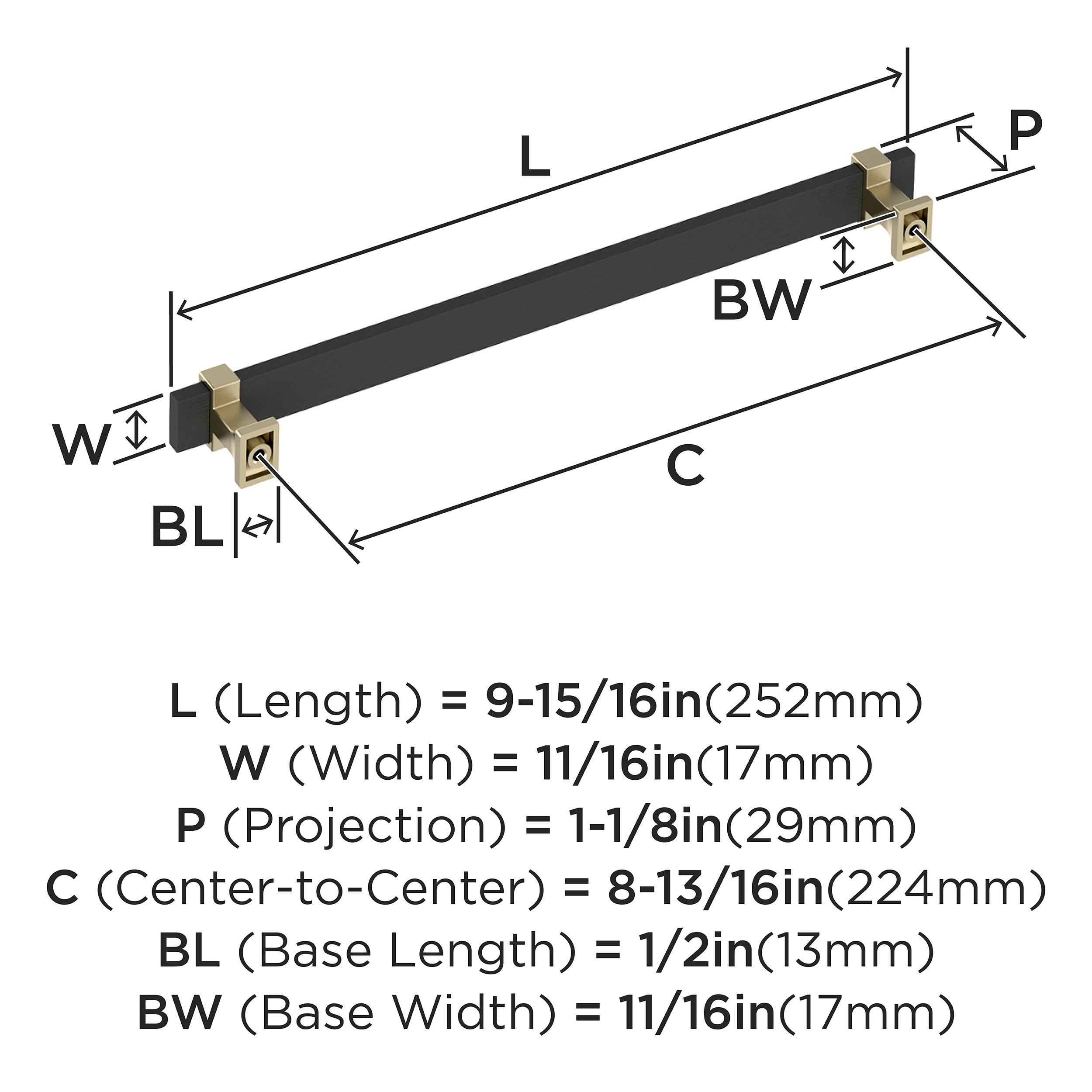 Amerock BP36684BMBBBZ Cabinet-Pulls - View #4