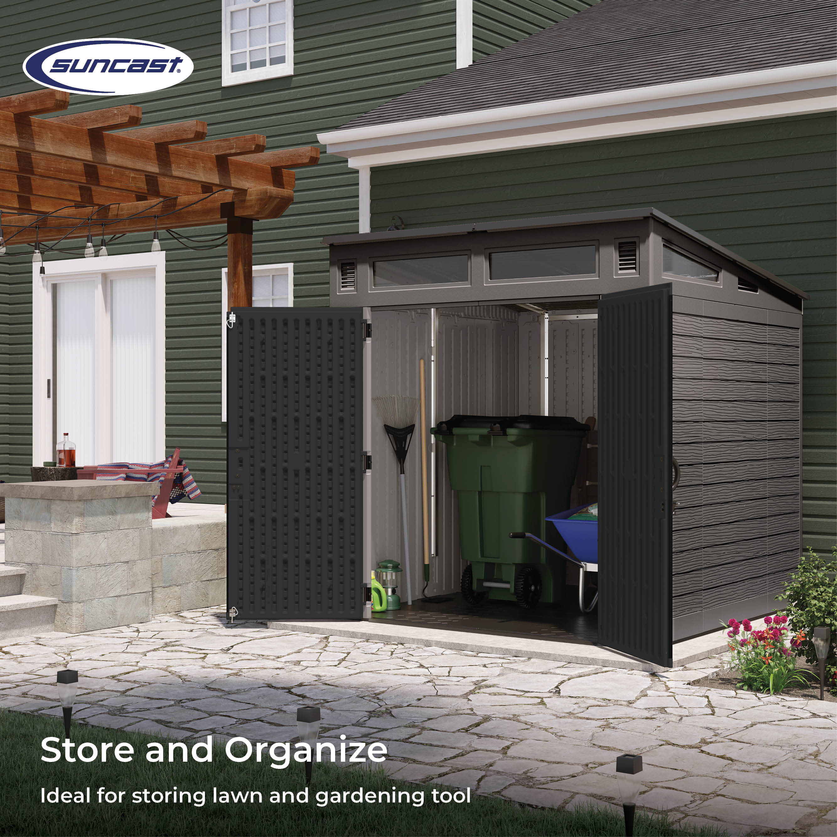 Suncast BMS7782D Vinyl-Resin-Storage-Buildings - View #9