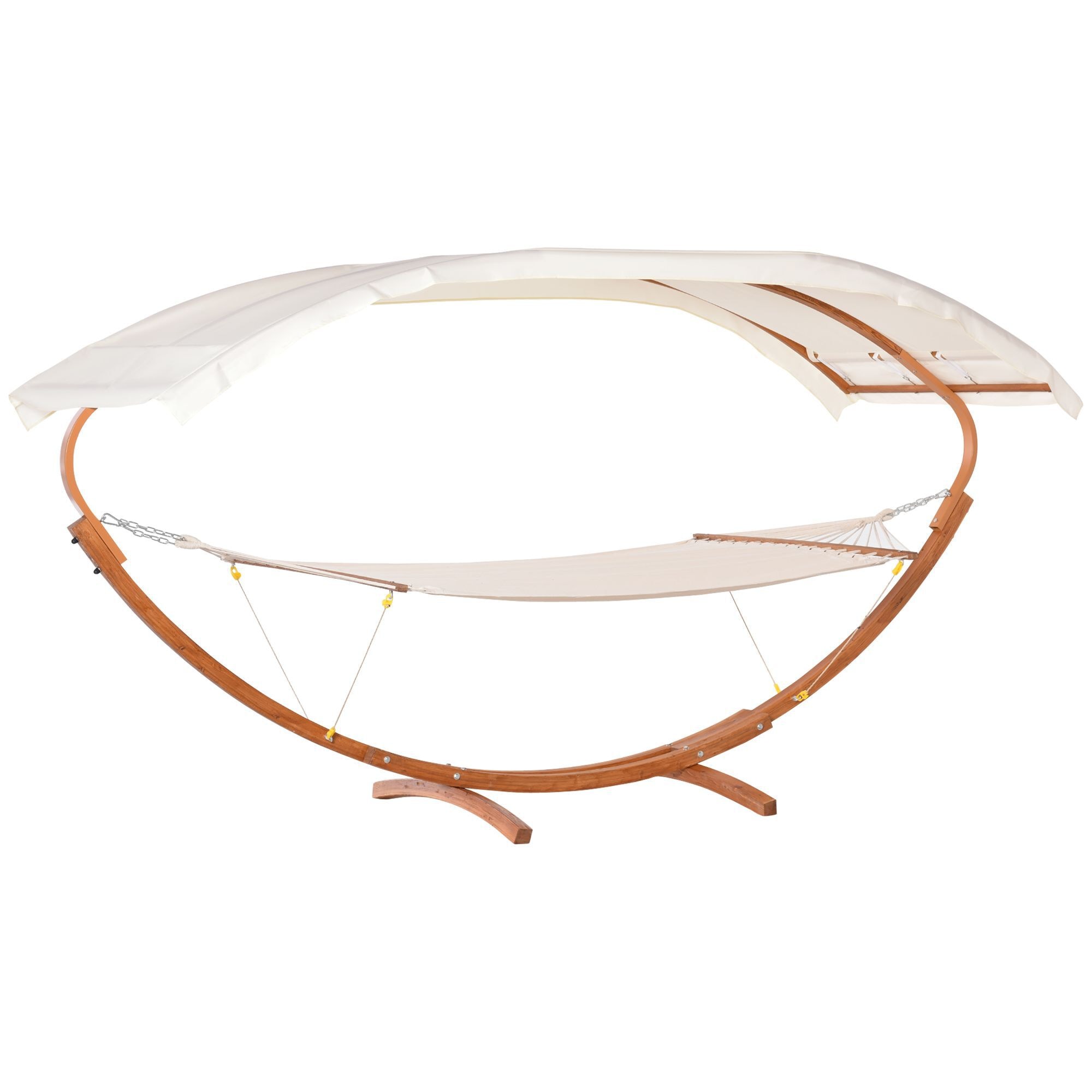 Miki Shinly AB-0005-84JJ Outdoor Hammock Ocean Park Natural Cotton Woven Hammock with Stand