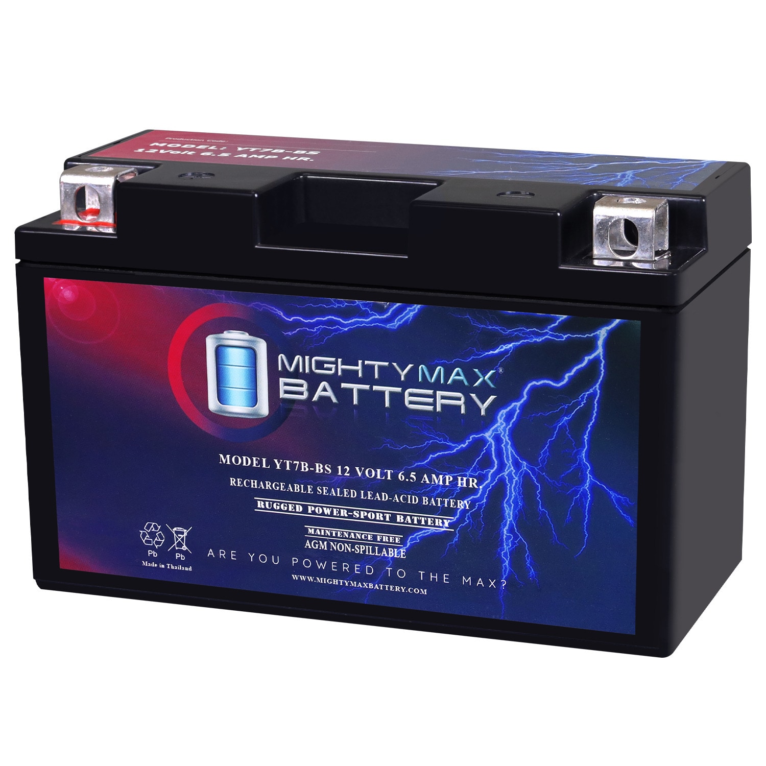 Mighty Max Battery MAX3946528 For Motorcycle Gokart Kart ATV Quad Buggy Rechargeable Sealed lead acid 1260 Backup power Batteries