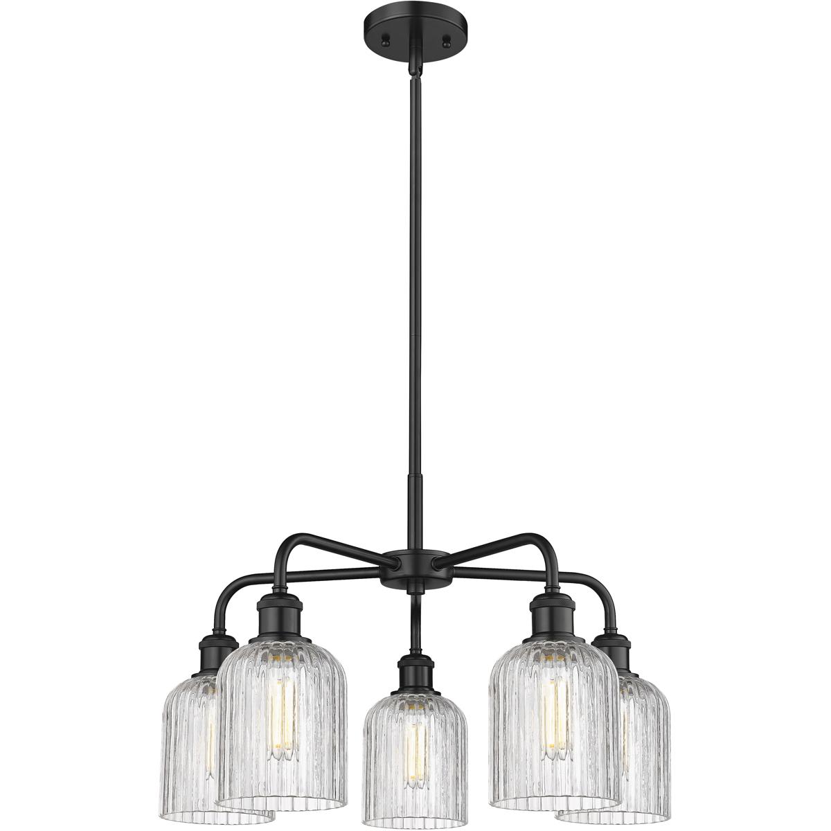 Innovations Lighting -  516-5CR-BK-G559-5CL Ballston Bridal Veil Chandelier Matte Black