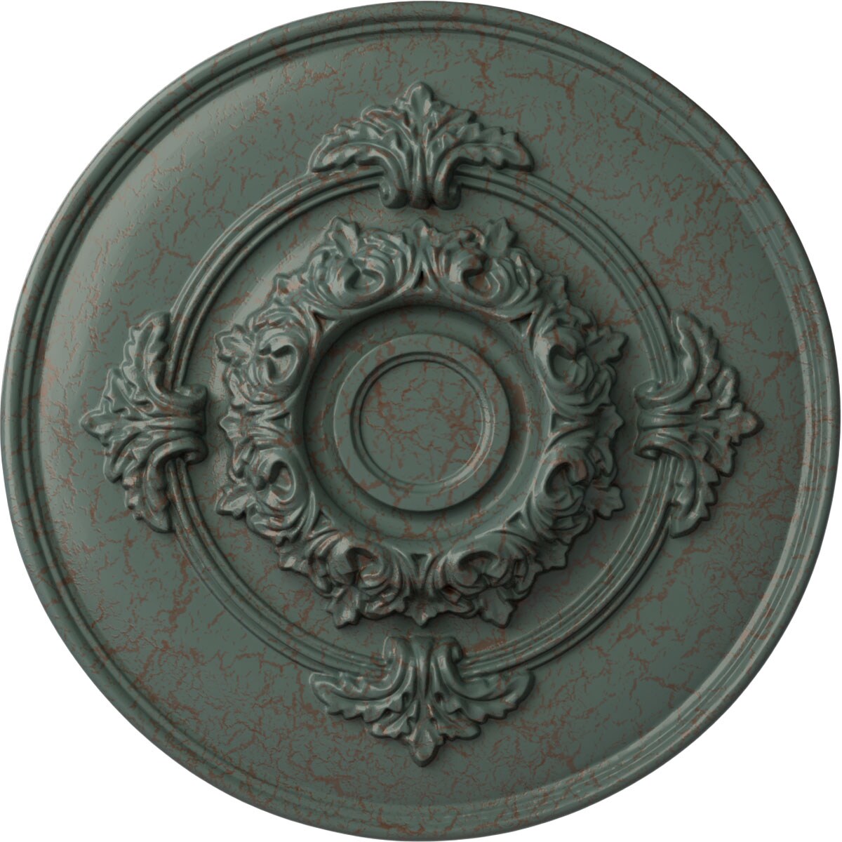 Ekena Millwork CM13MOCBC Monique 13.75-in W x 13.75-in L Painted Cloud Burst Crackle Polyurethane Whole Ceiling Medallion