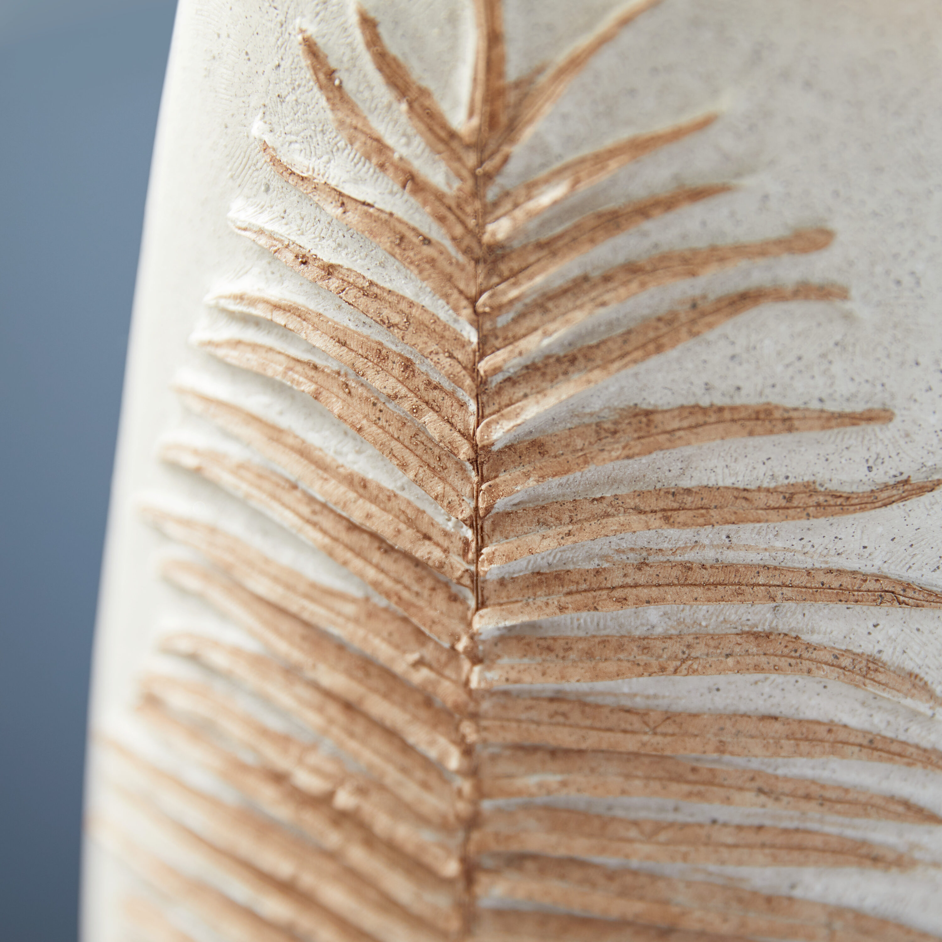 Bohemian White Leaf Polystone Floor Vase 9" x 25"