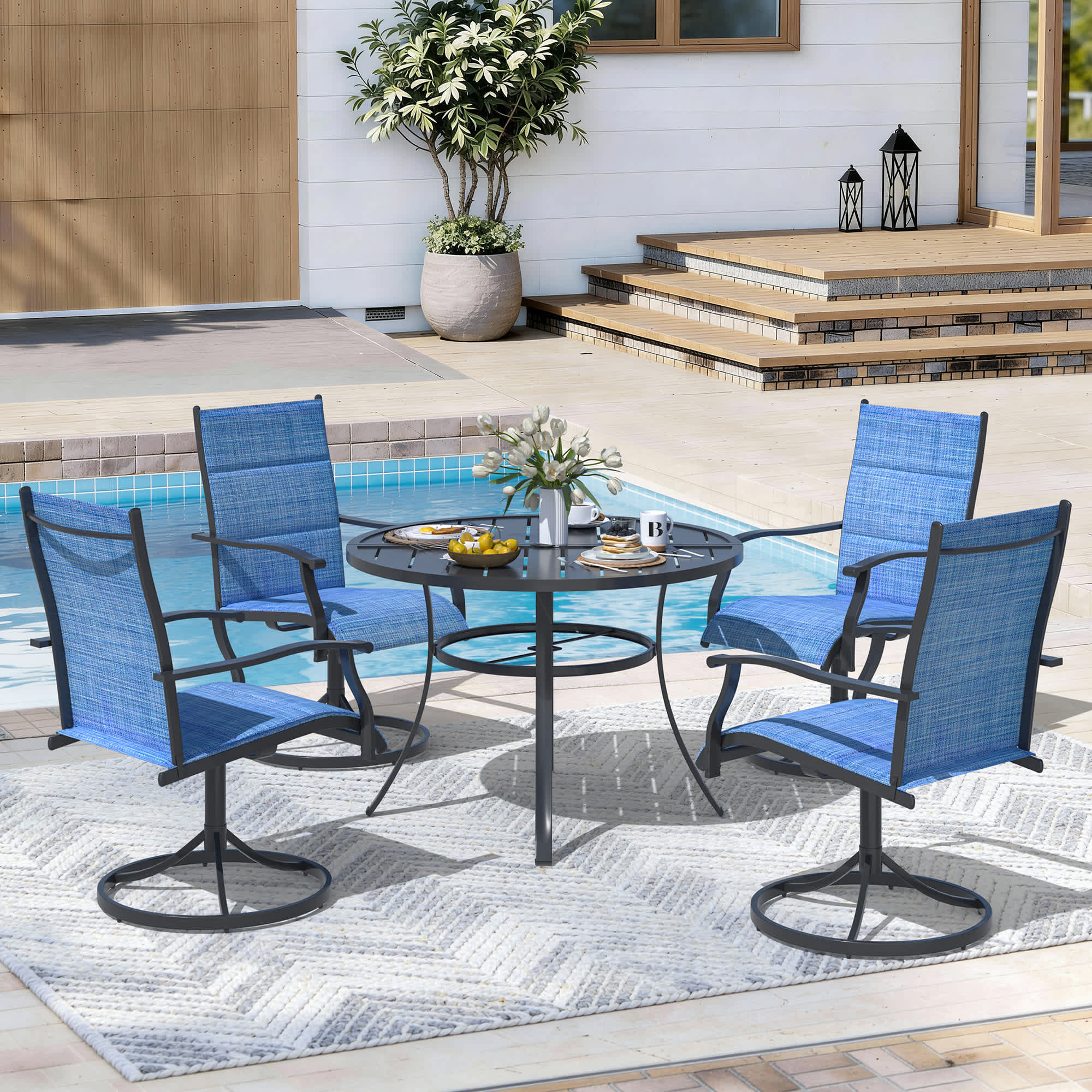U-HOMY ZXOT001BK+010BU Patio-Dining-Sets - View #5