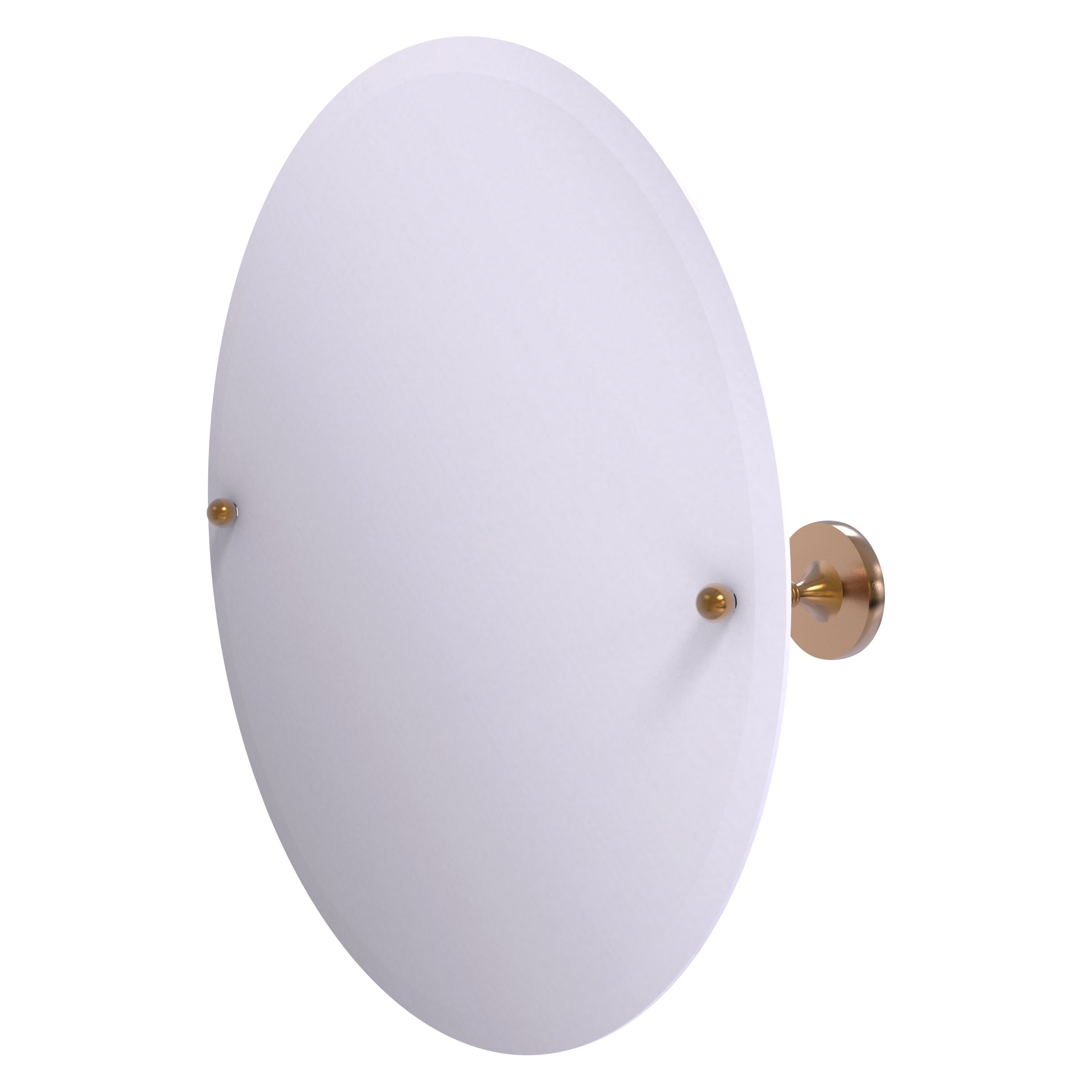 Allied Brass SL-90-BBR Shadwell 22-Inches x 3.4-Inches Beveled Frameless Round Tilting Bathroom Vanity Mirror ( Brushed Bronze )