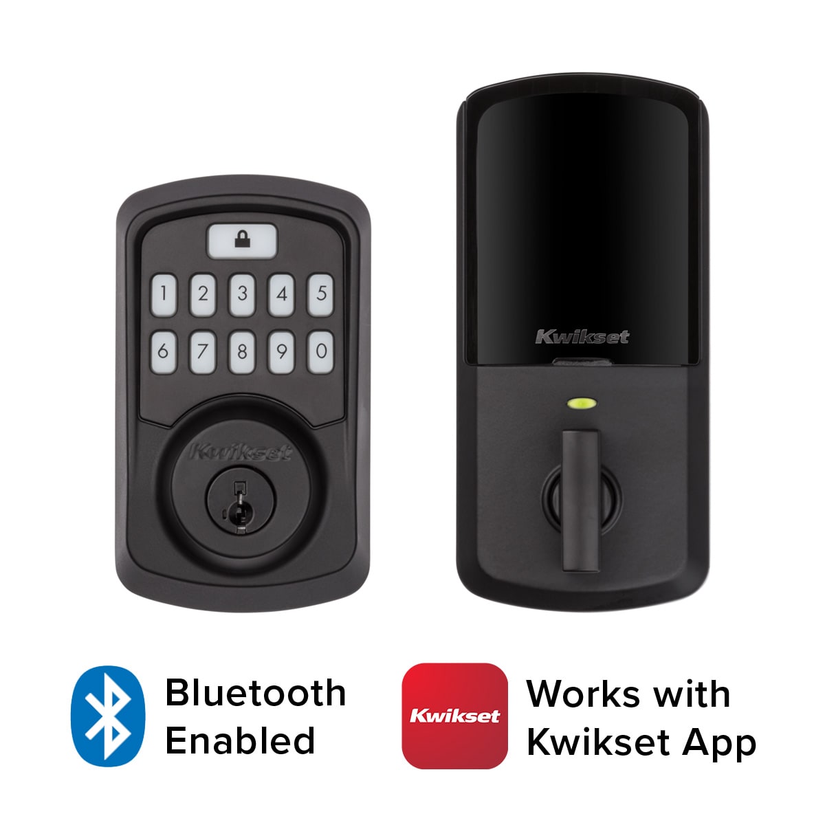 Kwikset Aura Matte Black Smart Lock Electronic Deadbolt Bluetooth ...