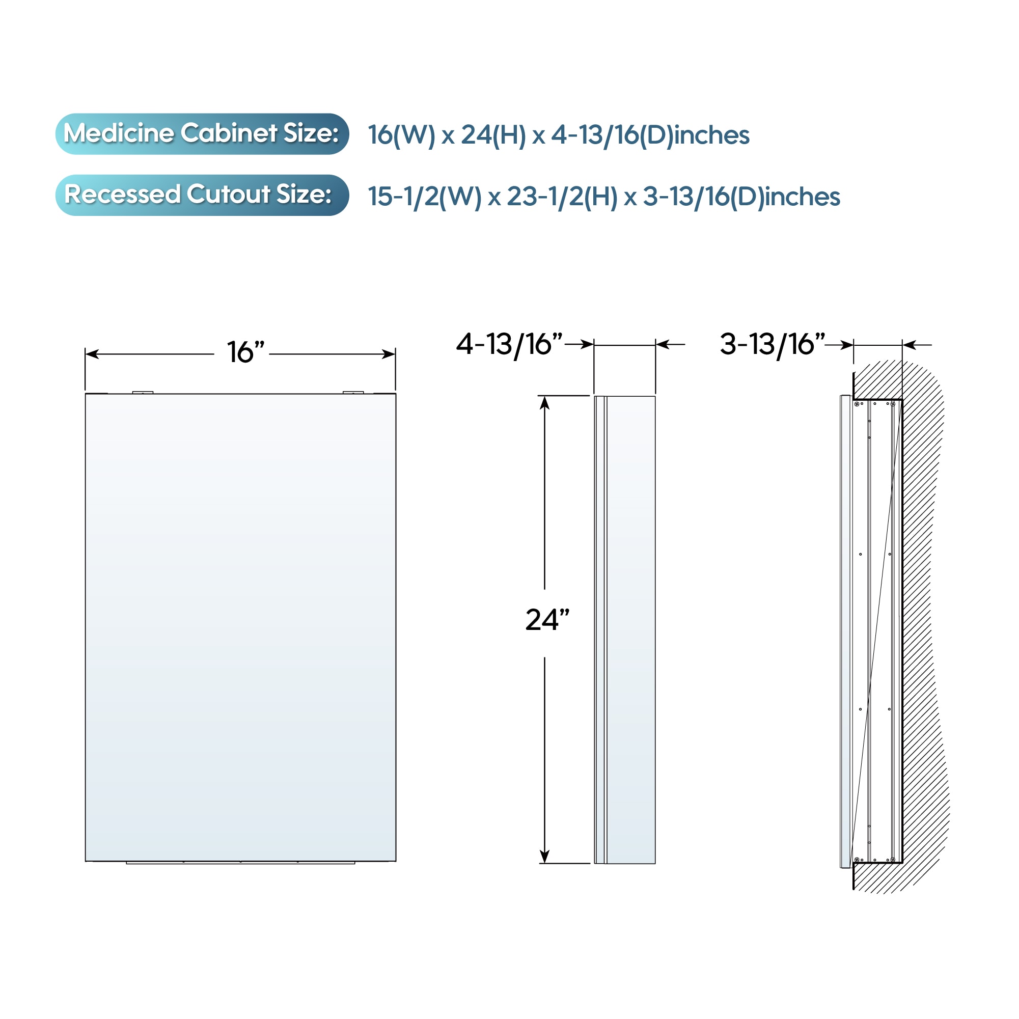 WELLFOR EX-2432HY Bathroom-Medicine-Cabinets - View #9