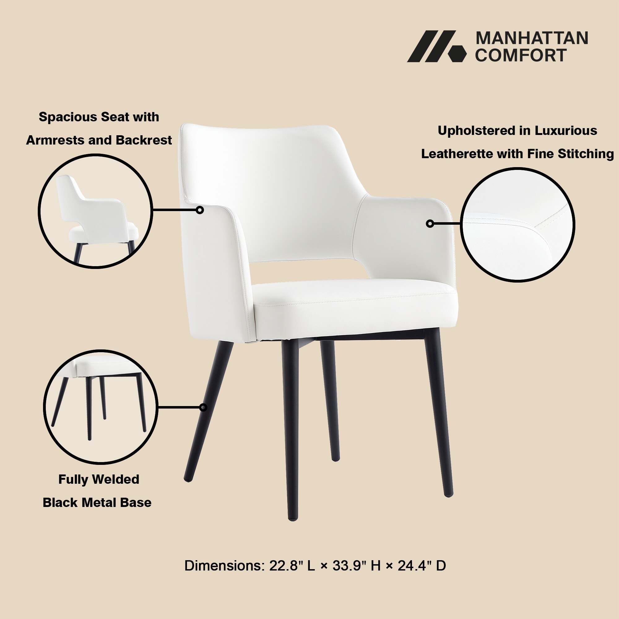 Manhattan Comfort 6-DC104-WH Dining-Chairs - View #6