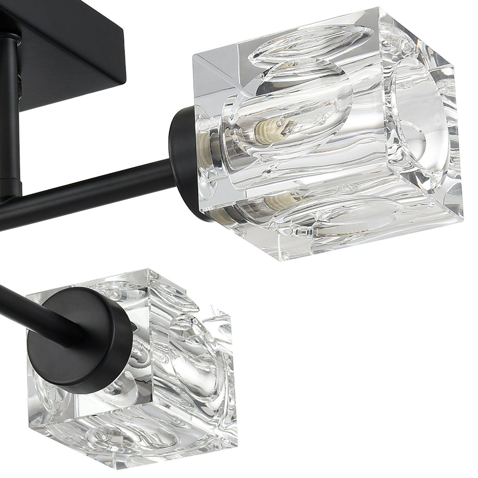 Claxy Crystal 4 -Light 18-in Polished Black Semi Flush Mount