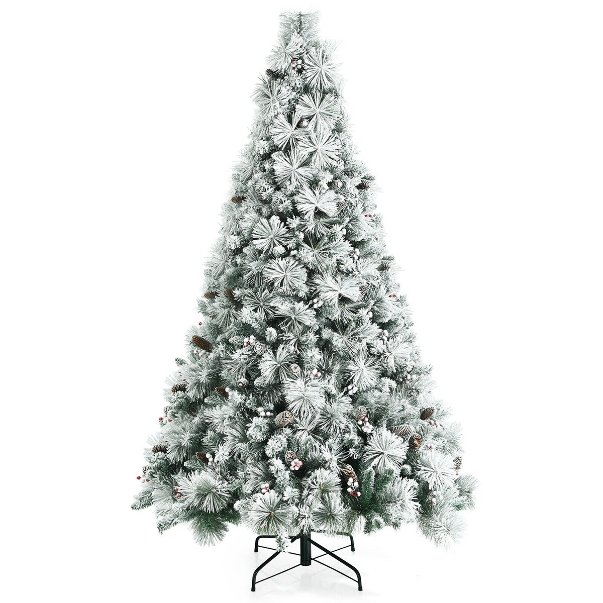 WELLFOR CM-HJY-23590 7-Feet Flocked Artificial Christmas Tree
