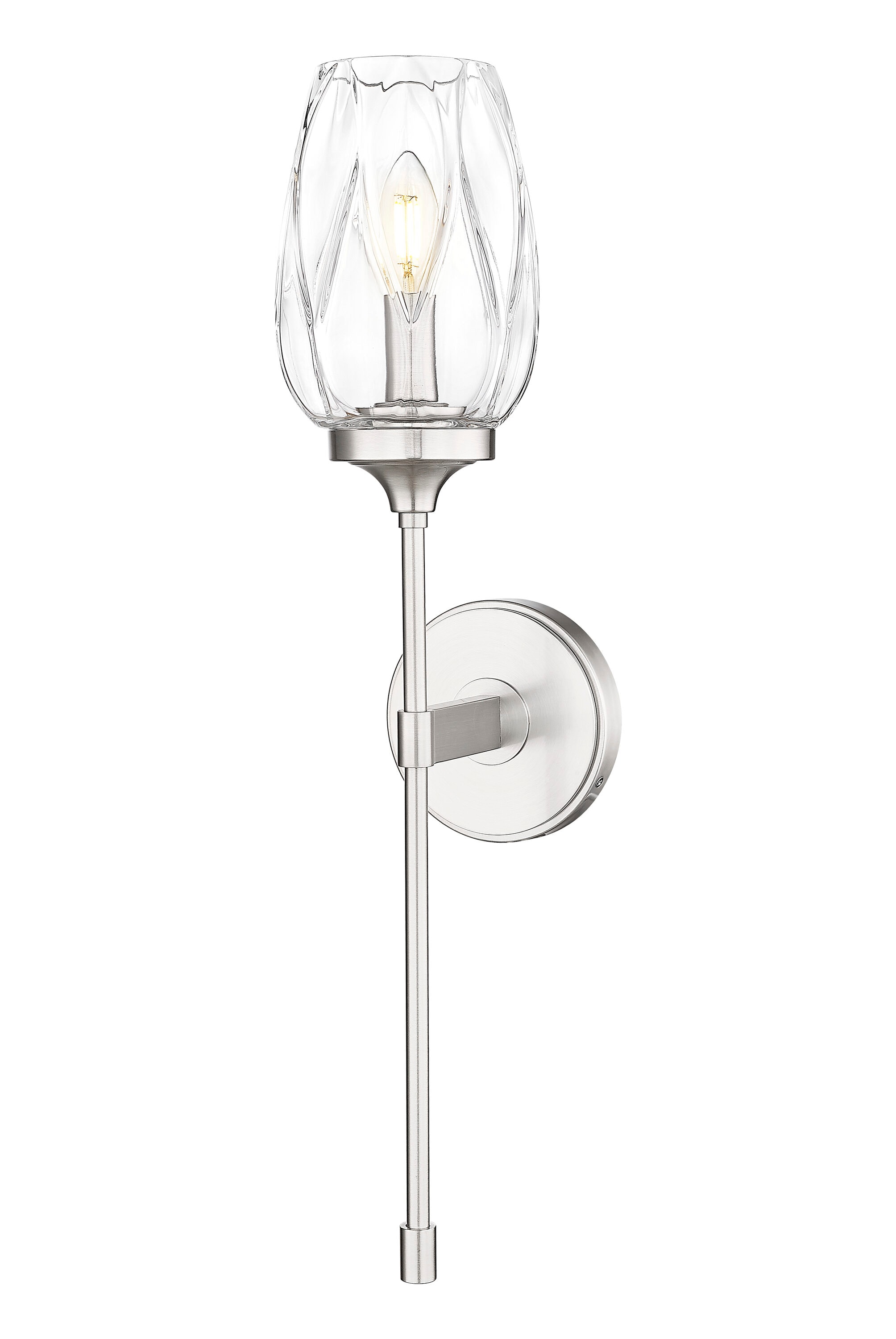 Z-Lite - Cassian 5.5-in W 1 -Light Brushed Nickel Transitional Hardwired Damp rated Wall Sconce