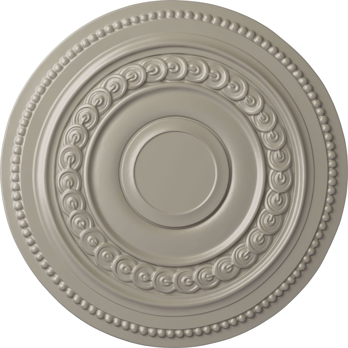 Ekena Millwork CM18OLPWS Oldham 18-in W x 18-in L Painted Pearl White Polyurethane Whole Ceiling Medallion