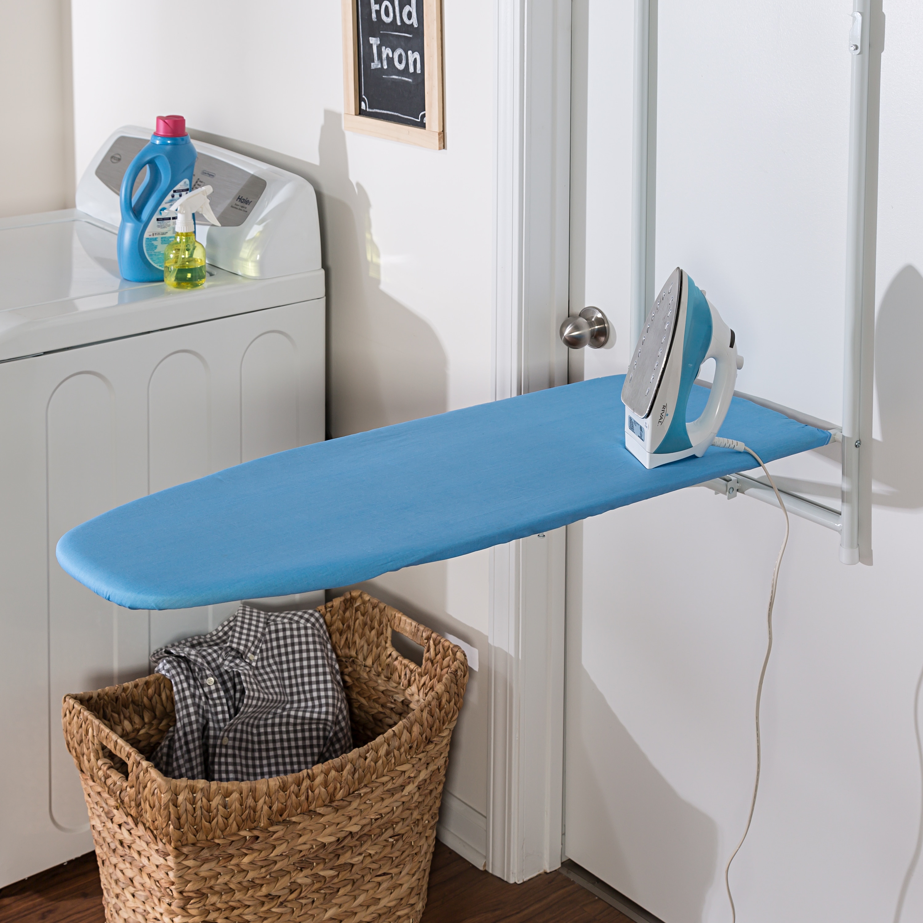 Foldable Ironing Board, Travel Ironing Board with Heat Resistant Ironing Board Cover, Easily Folds for Convenient Storage.