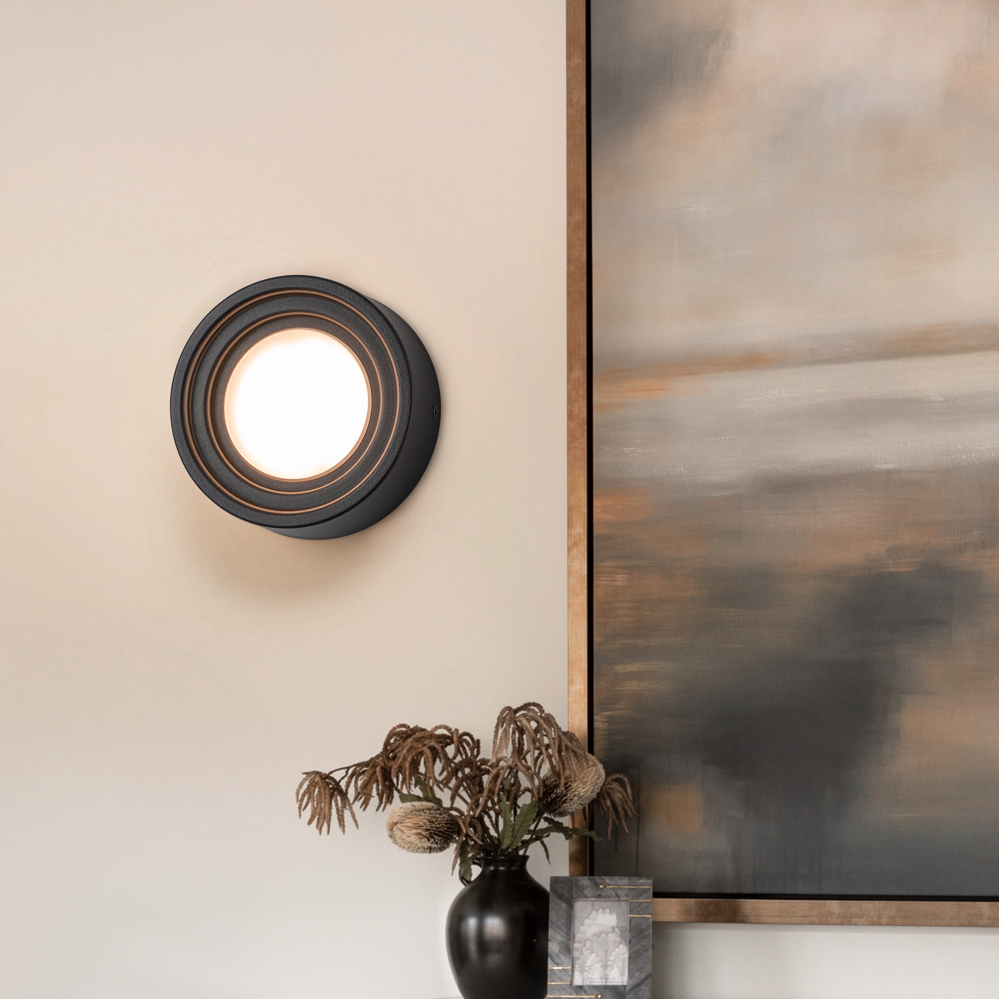 Dusklark 5.1 in. Modern Integrated LED BlackWall Sconce