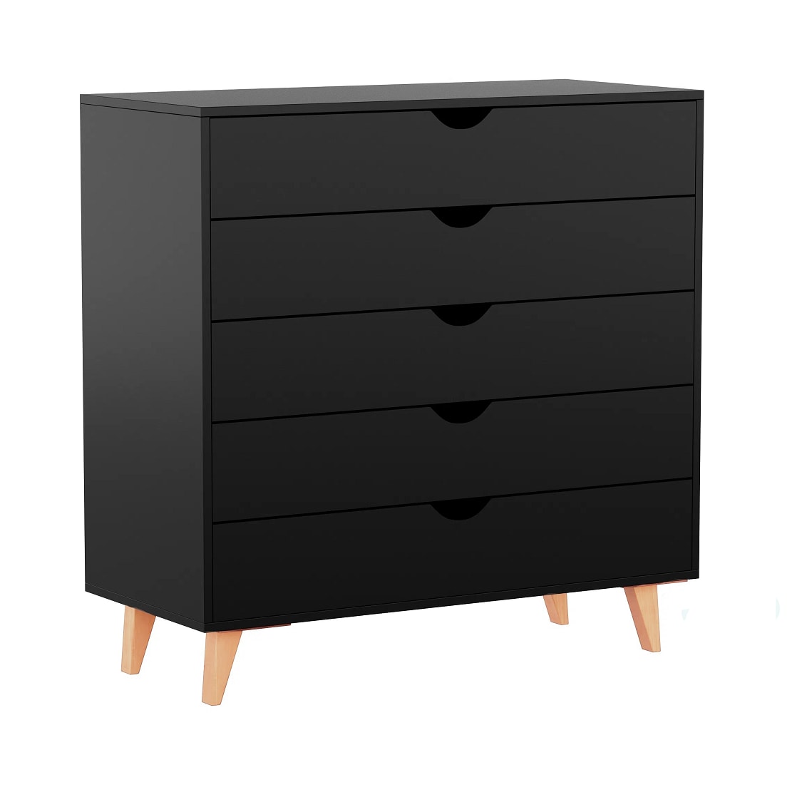Falkk FKEX-801RUSS Black 5 -Drawer Standard dresser