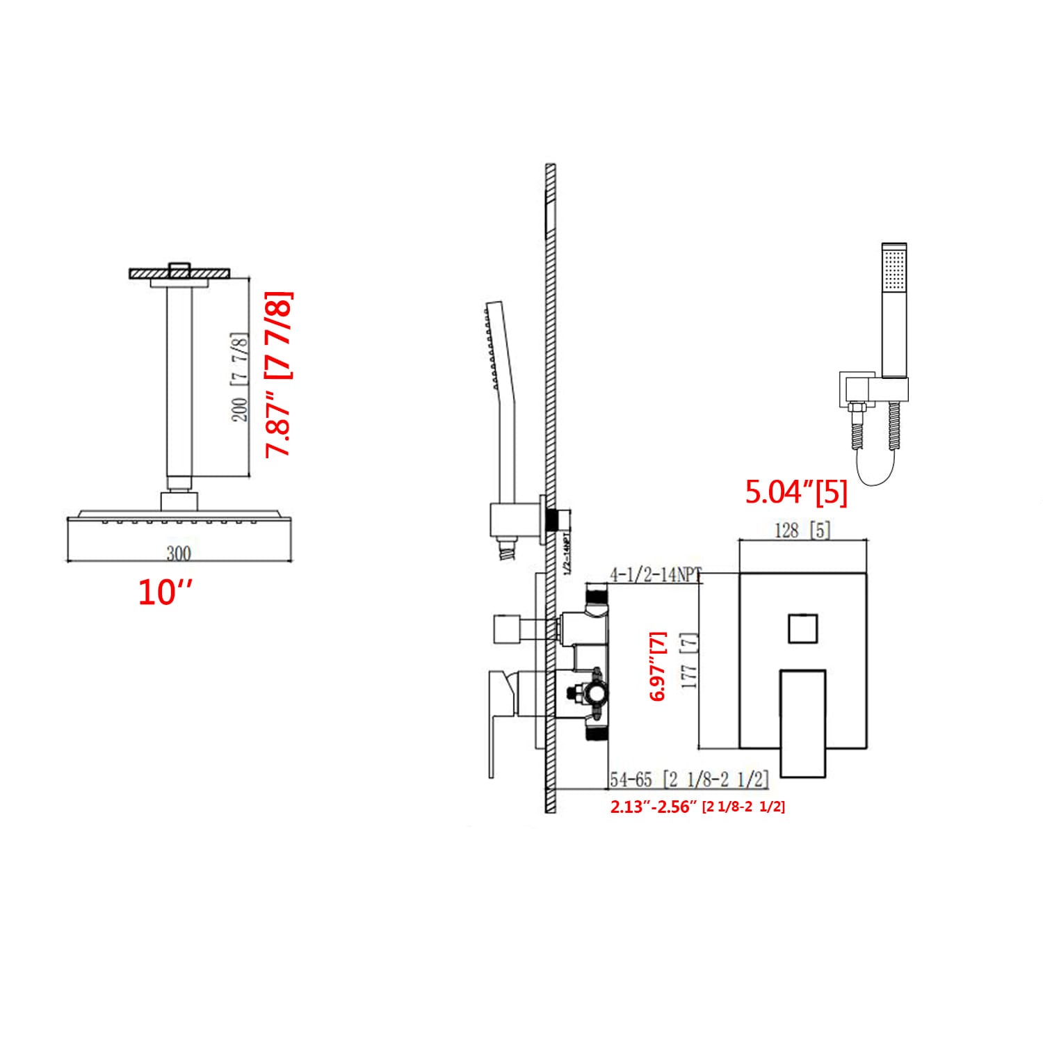 GZMR GZ-MS0912ORB Showerhead-Bar-Panels - View #10