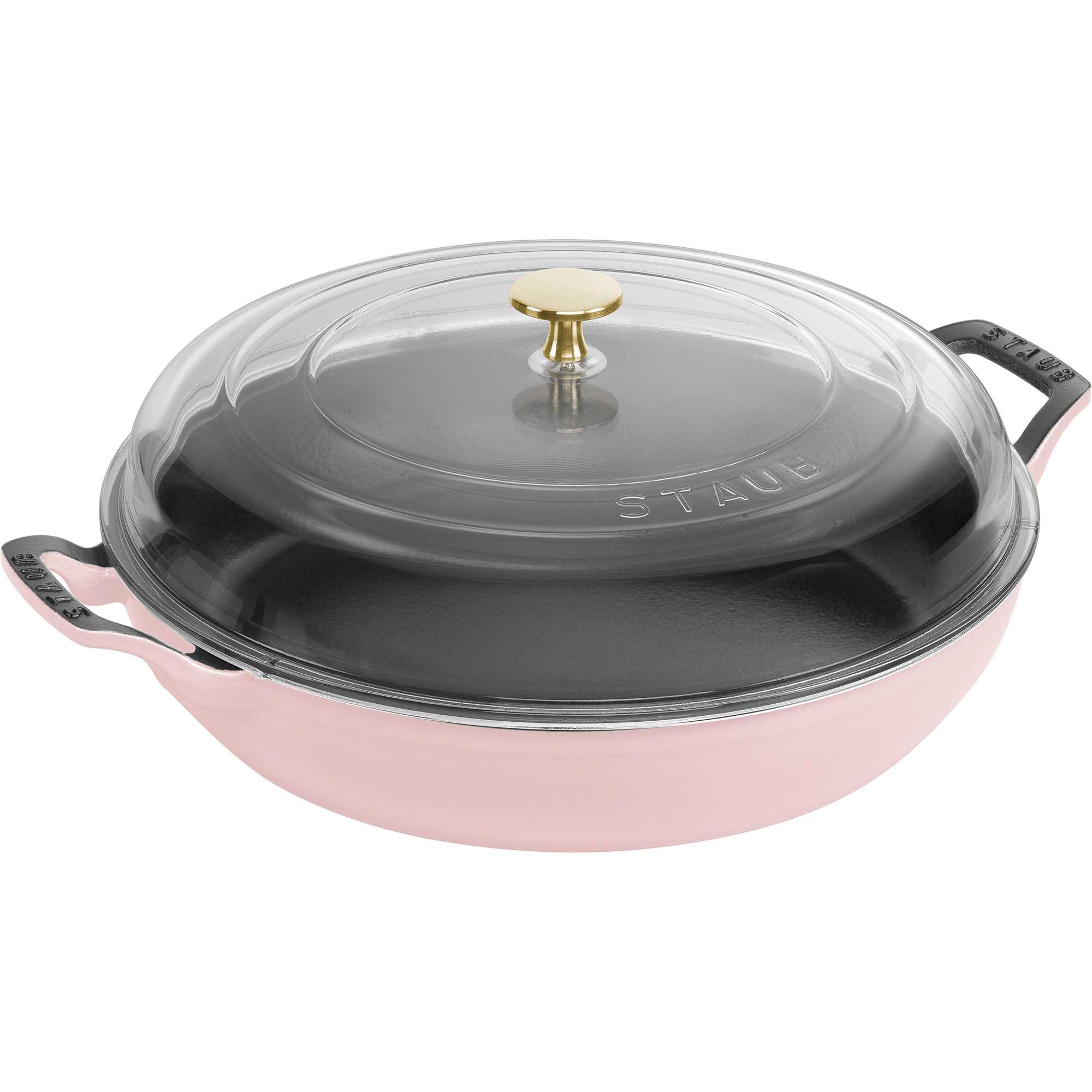 STAUB Cast Iron 3.5qt Braiser with Glass Lid Peony Pink #1032976
