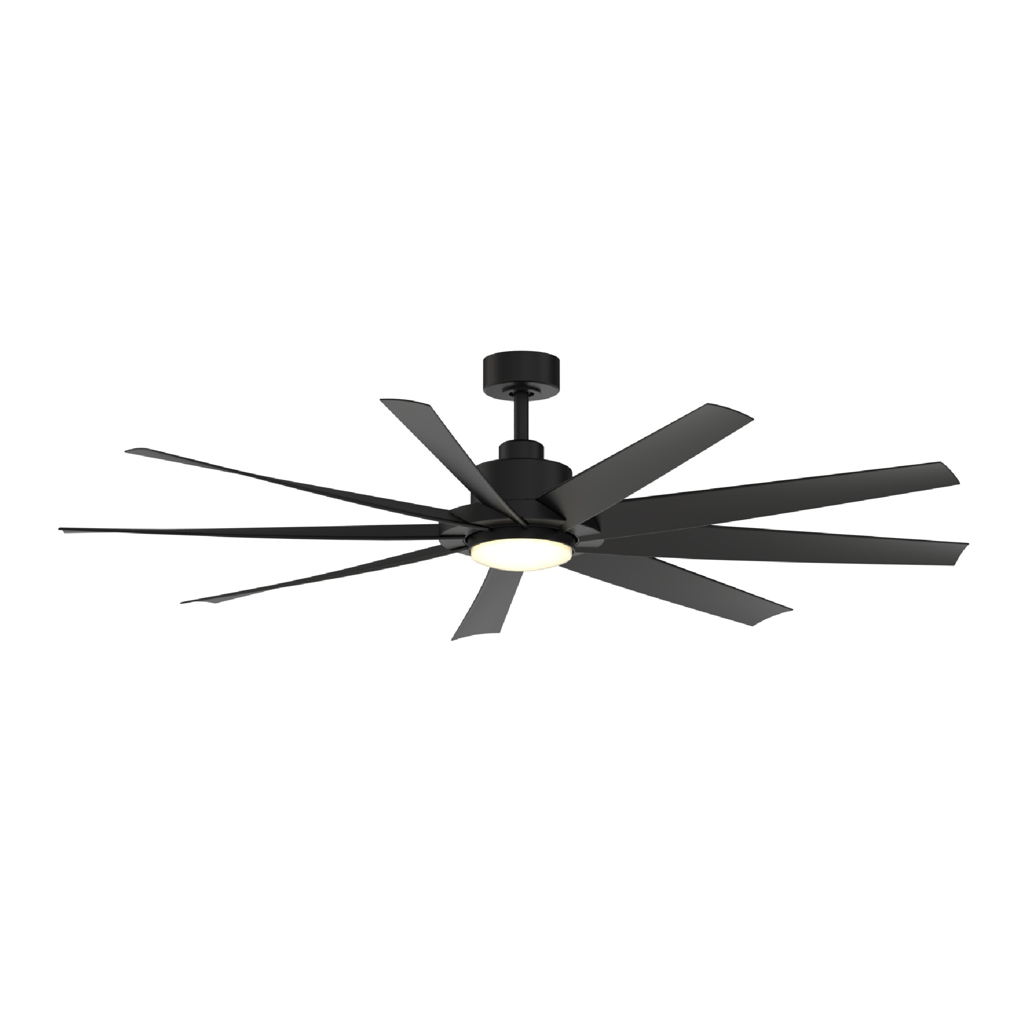 Fanimation Studio Collection SixtyFour 64-in Black Color-changing Integrated LED Indoor/Outdoor Ceiling Fan with Light and Remote (9-Blade)