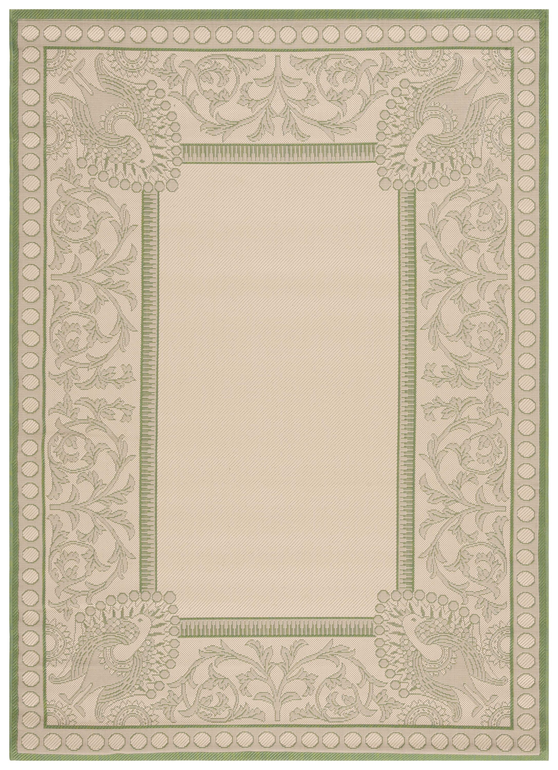 Safavieh 5.3-ft x 7.6-ft Natural/Olive Indoor, Outdoor Area Rug in the ...