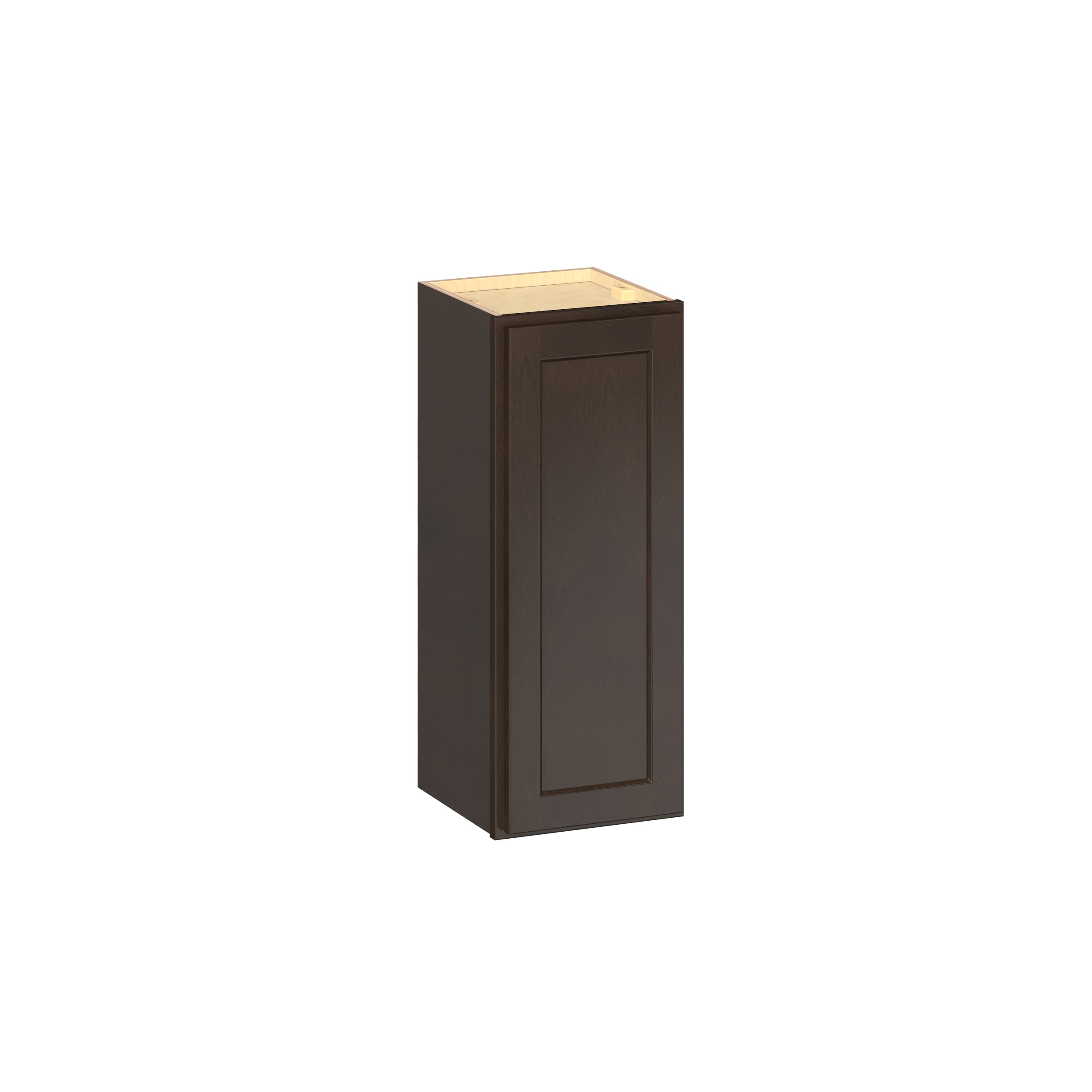 RELIABILT Parkstone II 12-in W x 30-in H x 13-in D Espresso Stained Birch Wall Fully Assembled Plywood Cabinet Flat Panel Shaker