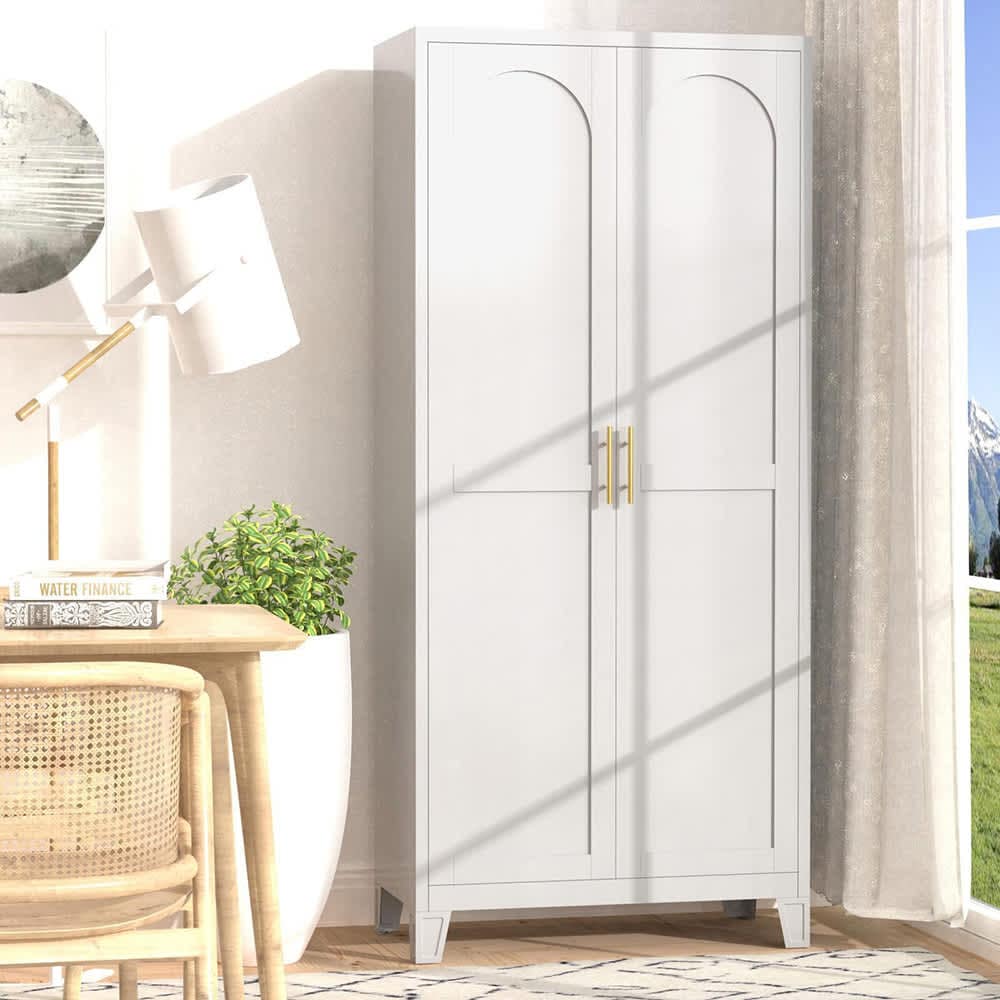 VERYKE LL-CAB002 Tall Steel Storage Cabinet with Two Doors and Adjustable Shelves for Bedroom and Living Room